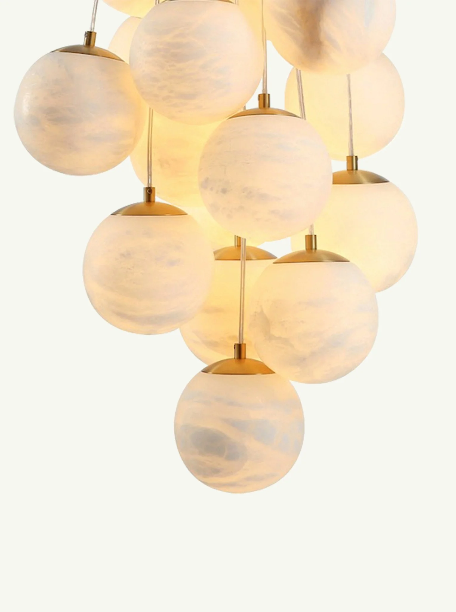 Aspen Alabaster 13 Light Chandelier 26.8" - Image 3