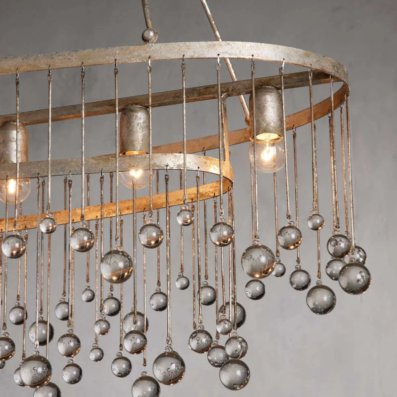 Aubrey Crystal Ball 7 Light Oval Chandelier 52" - Image 14