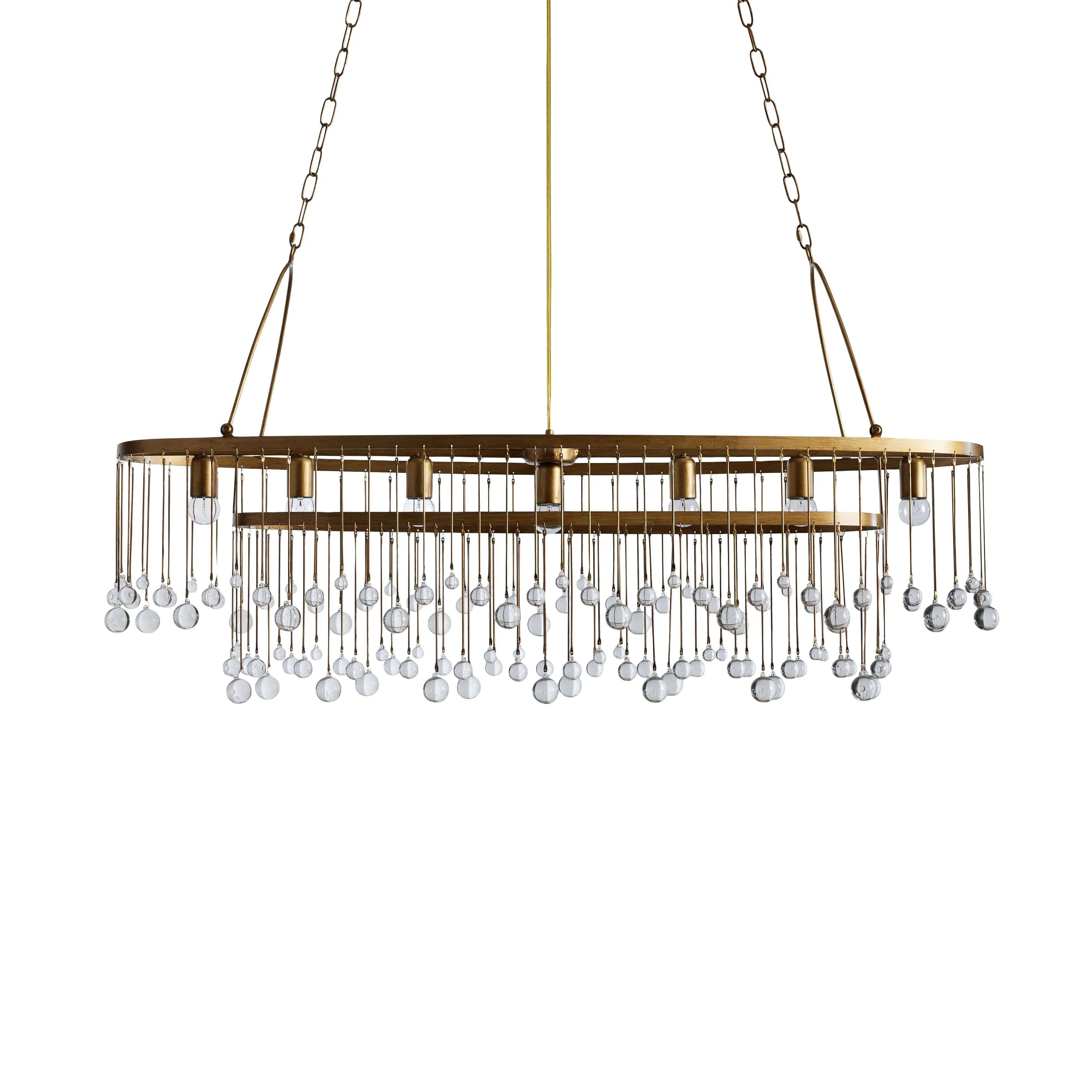 Aubrey Crystal Ball 7 Light Oval Chandelier 52" - Image 15
