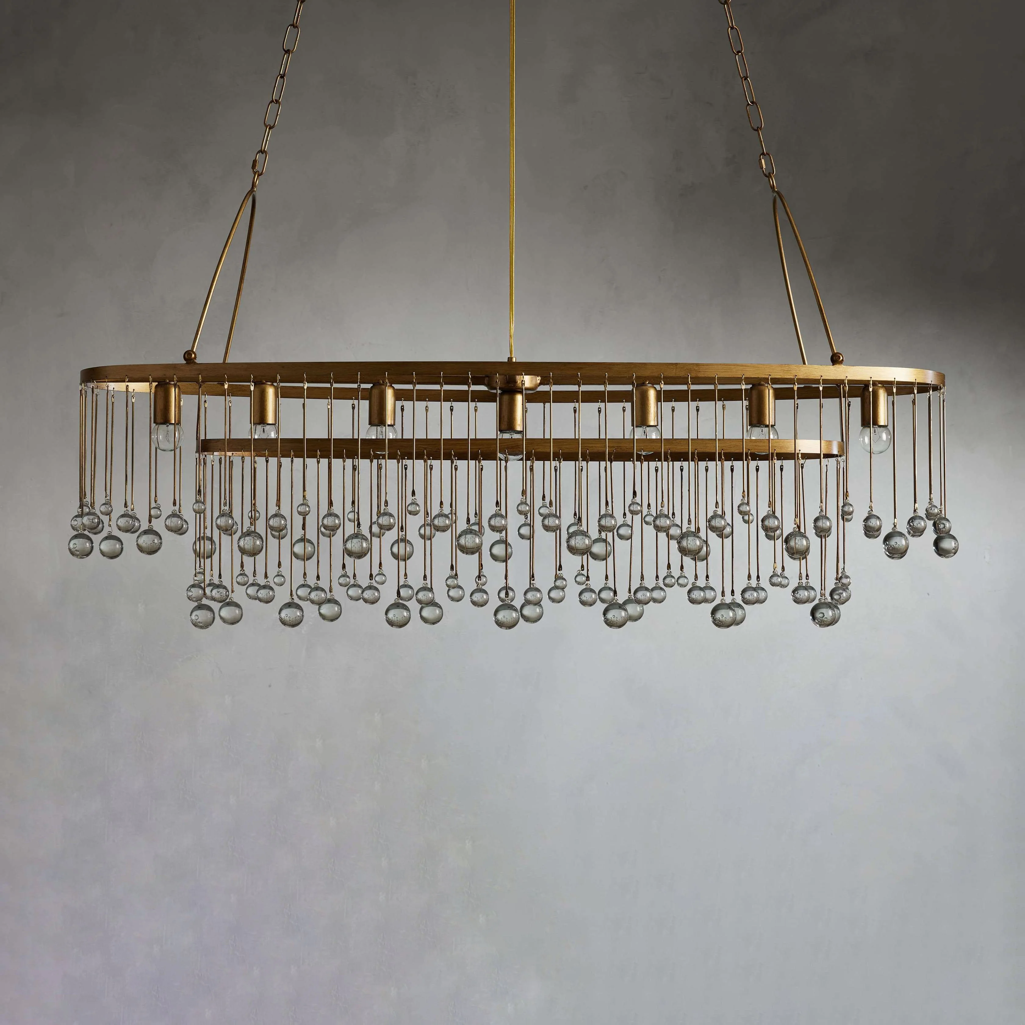 Aubrey Crystal Ball 7 Light Oval Chandelier 52" - Image 16