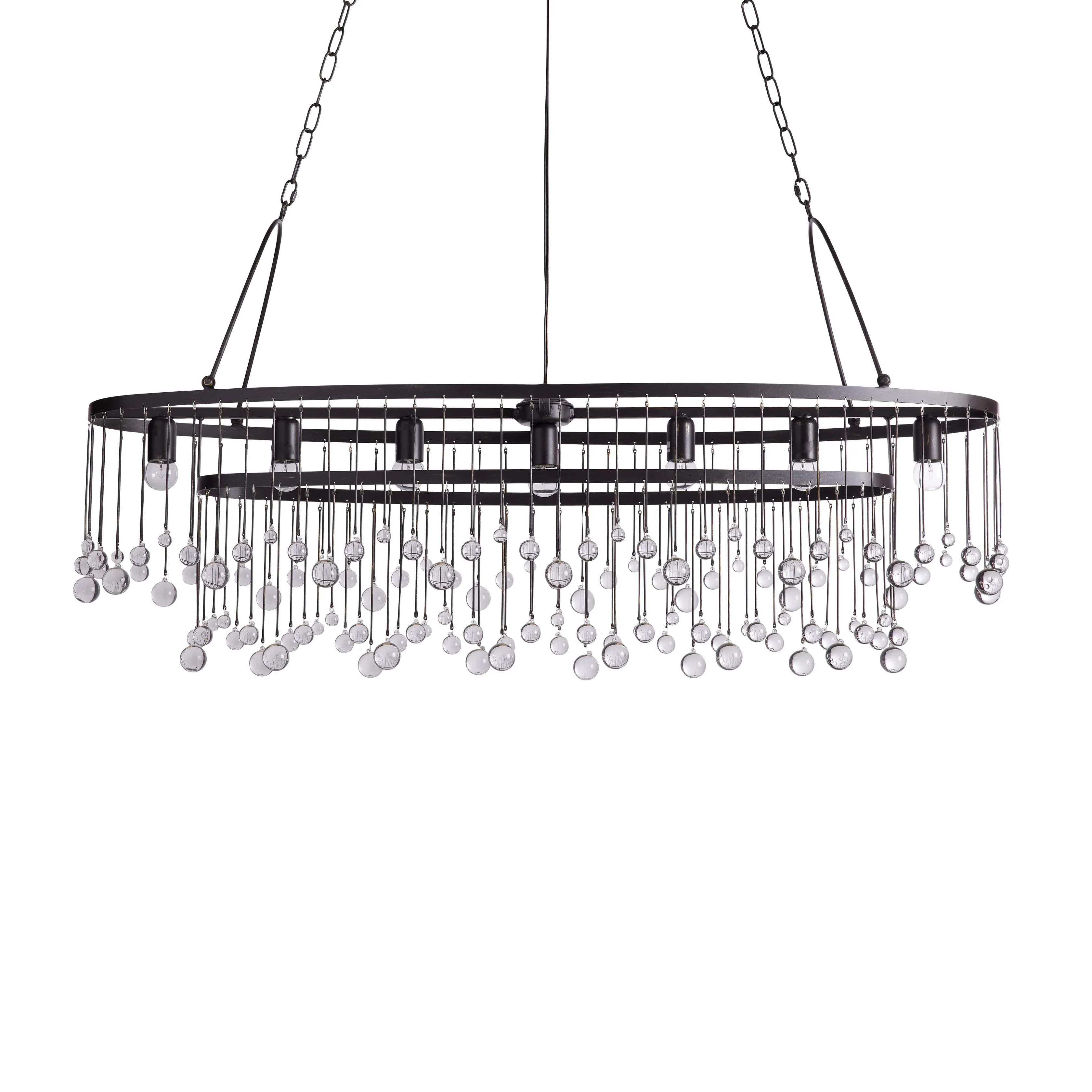Aubrey Crystal Ball 7 Light Oval Chandelier 52" - Image 7