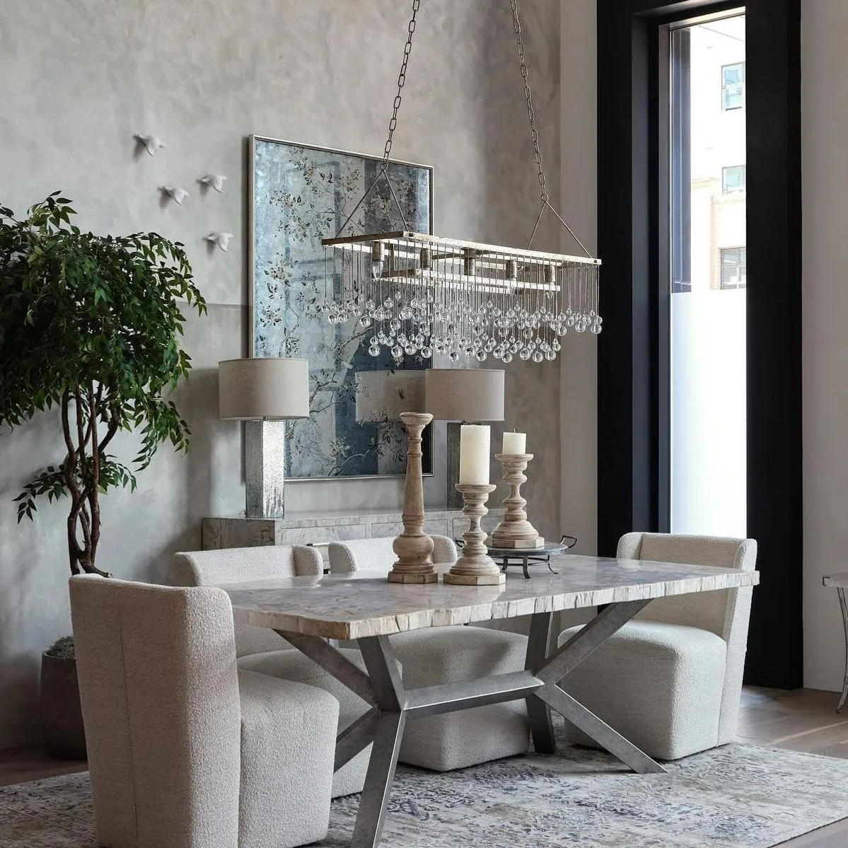 Aubrey Crystal Ball Rectangular Chandelier 47'' 60'' - Image 7