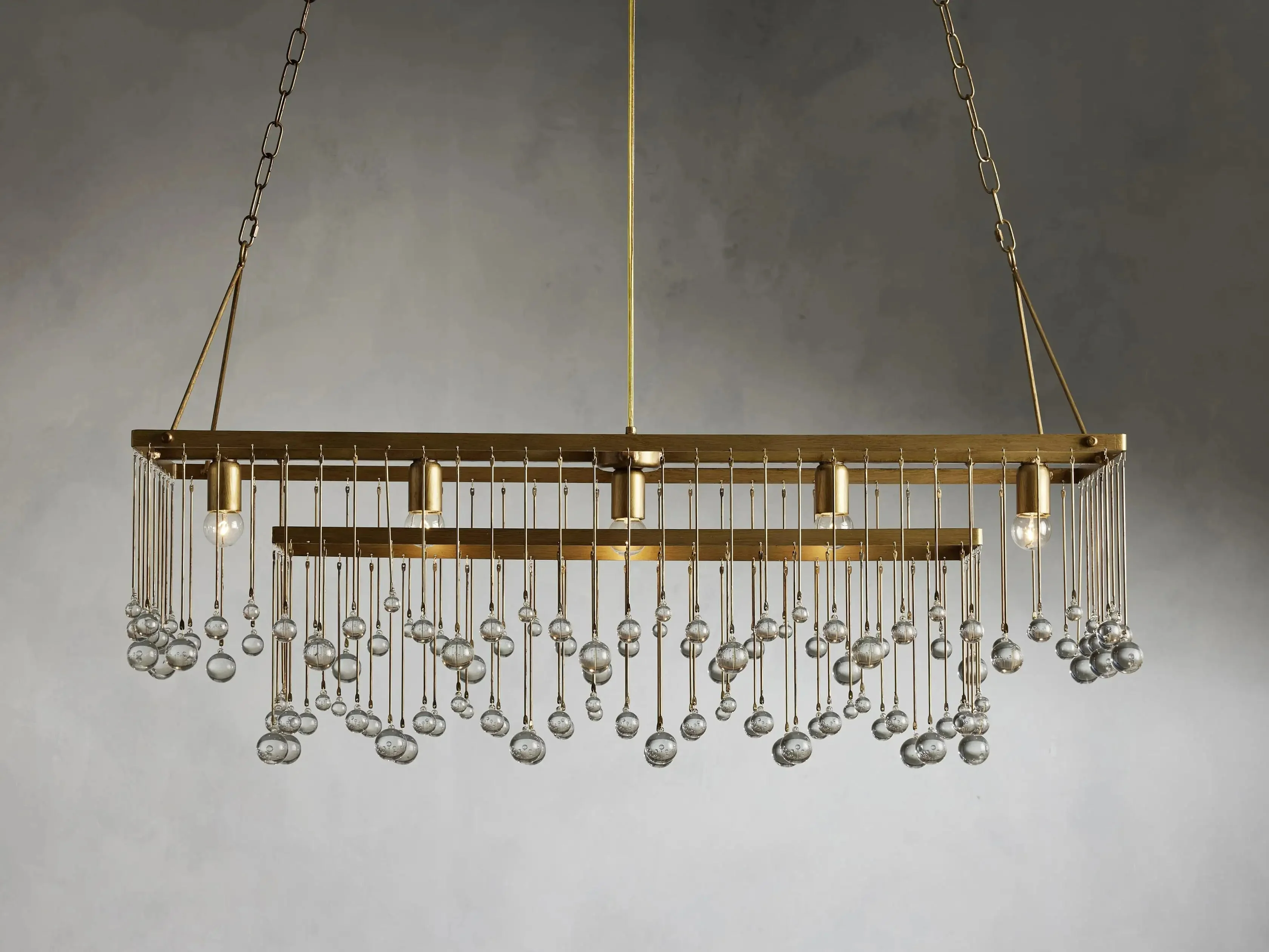 Aubrey Crystal Ball Rectangular Chandelier 47'' 60'' - Image 8