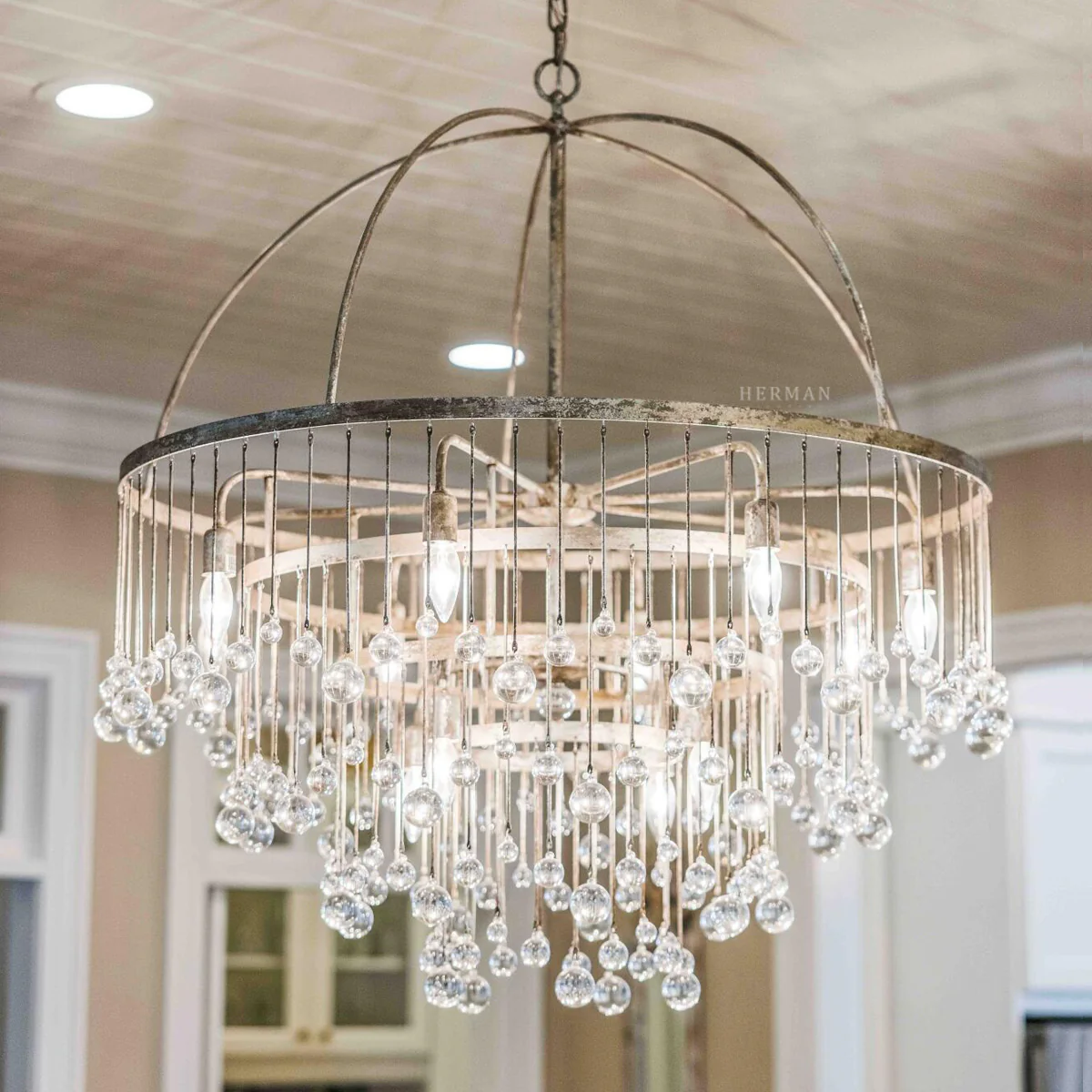 Aubrey Modern Crystal Ball 4 Tier Chandelier 37" - Image 5