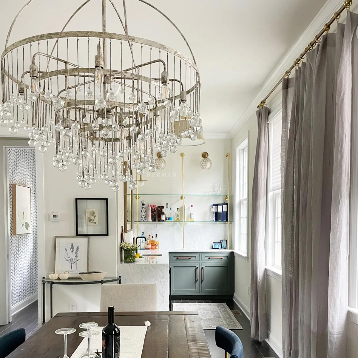 Aubrey Modern Crystal Ball 4 Tier Chandelier 37" - Image 6