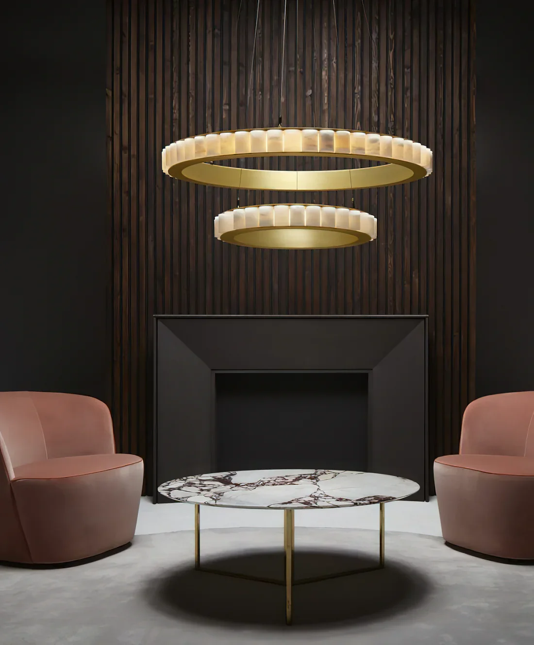 Avalon Alabaster 2 Layer Chandelier - Image 16