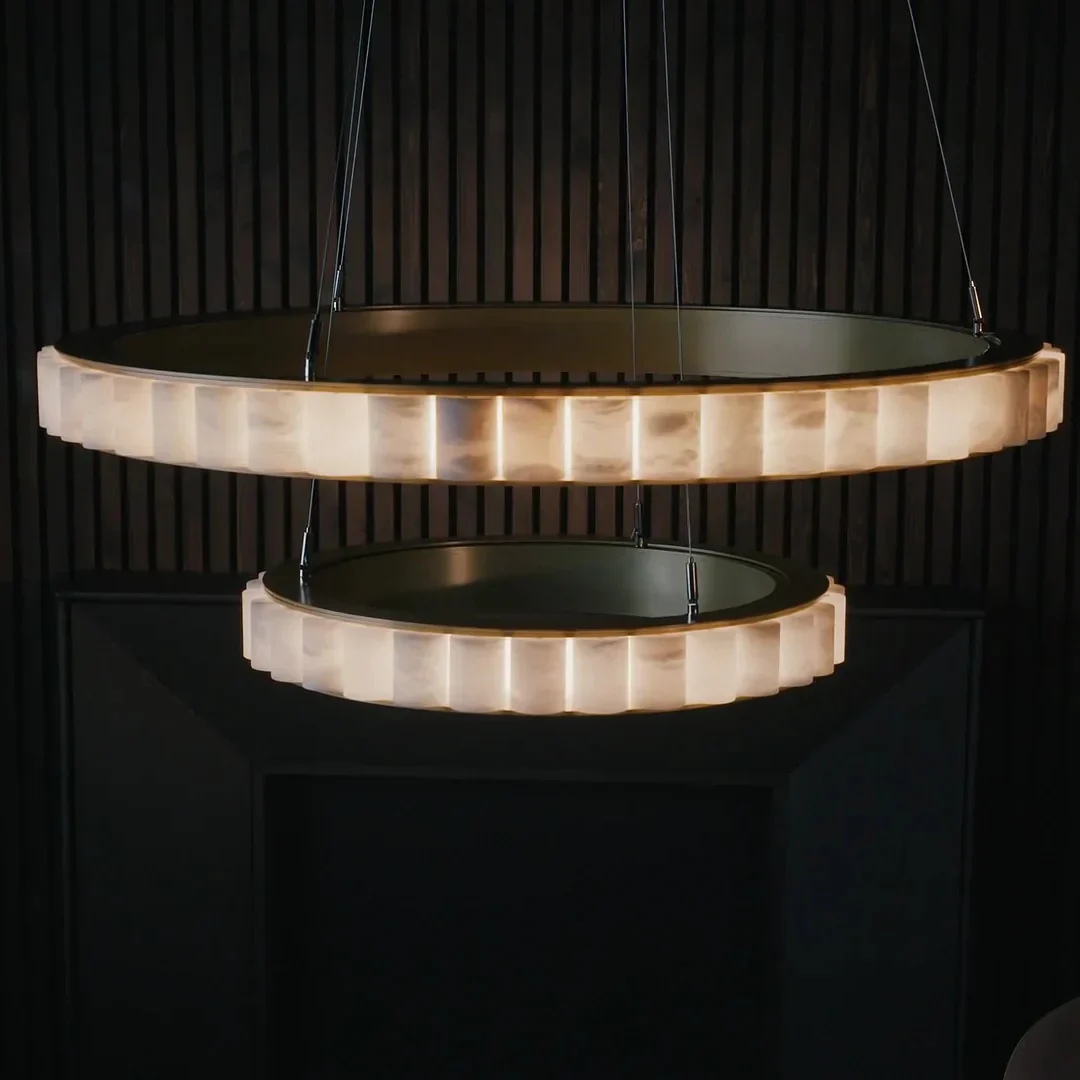 Avalon Alabaster 2 Layer Chandelier - Image 17