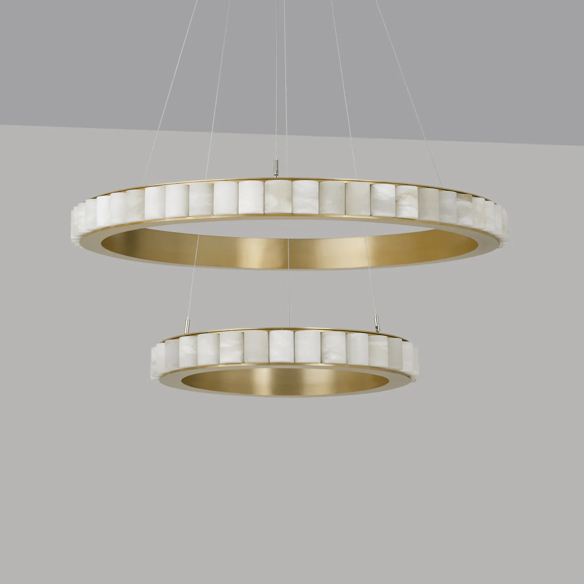 Avalon Alabaster 2 Layer Chandelier - Image 4