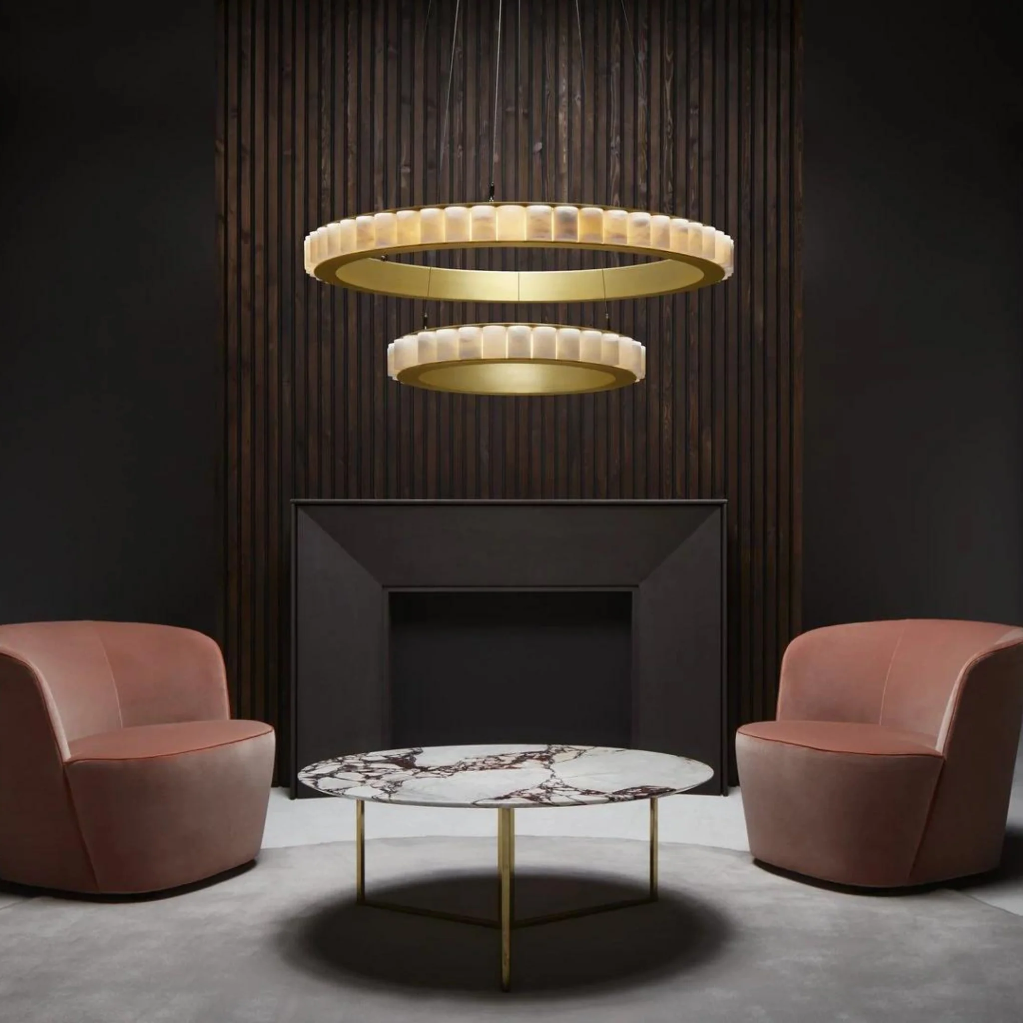 Avalon Alabaster 2 Layer Chandelier - Image 5