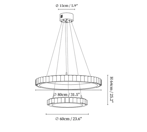Avalon Alabaster 2 Layer Chandelier - Image 6