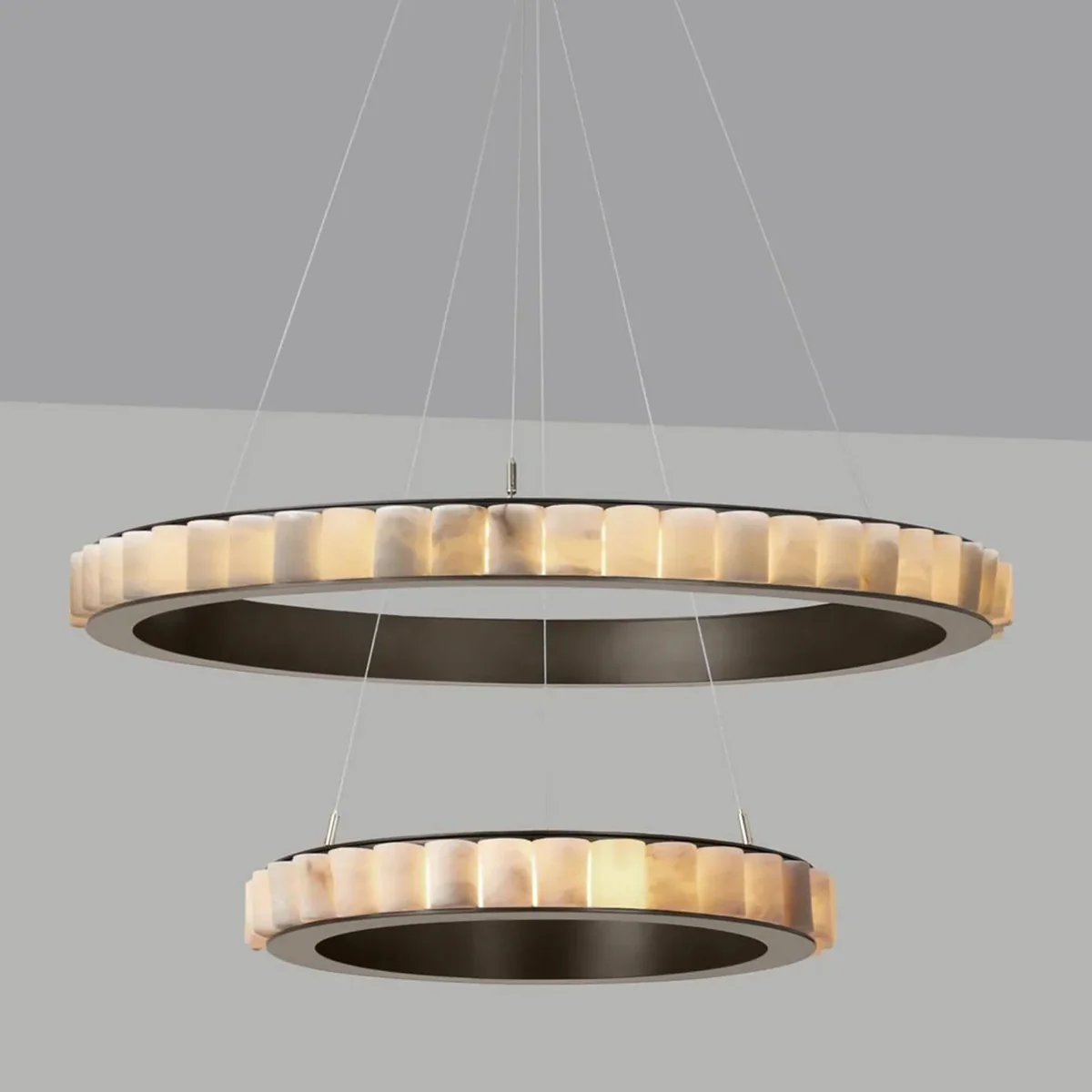 Avalon Alabaster 2 Layer Chandelier - Image 7