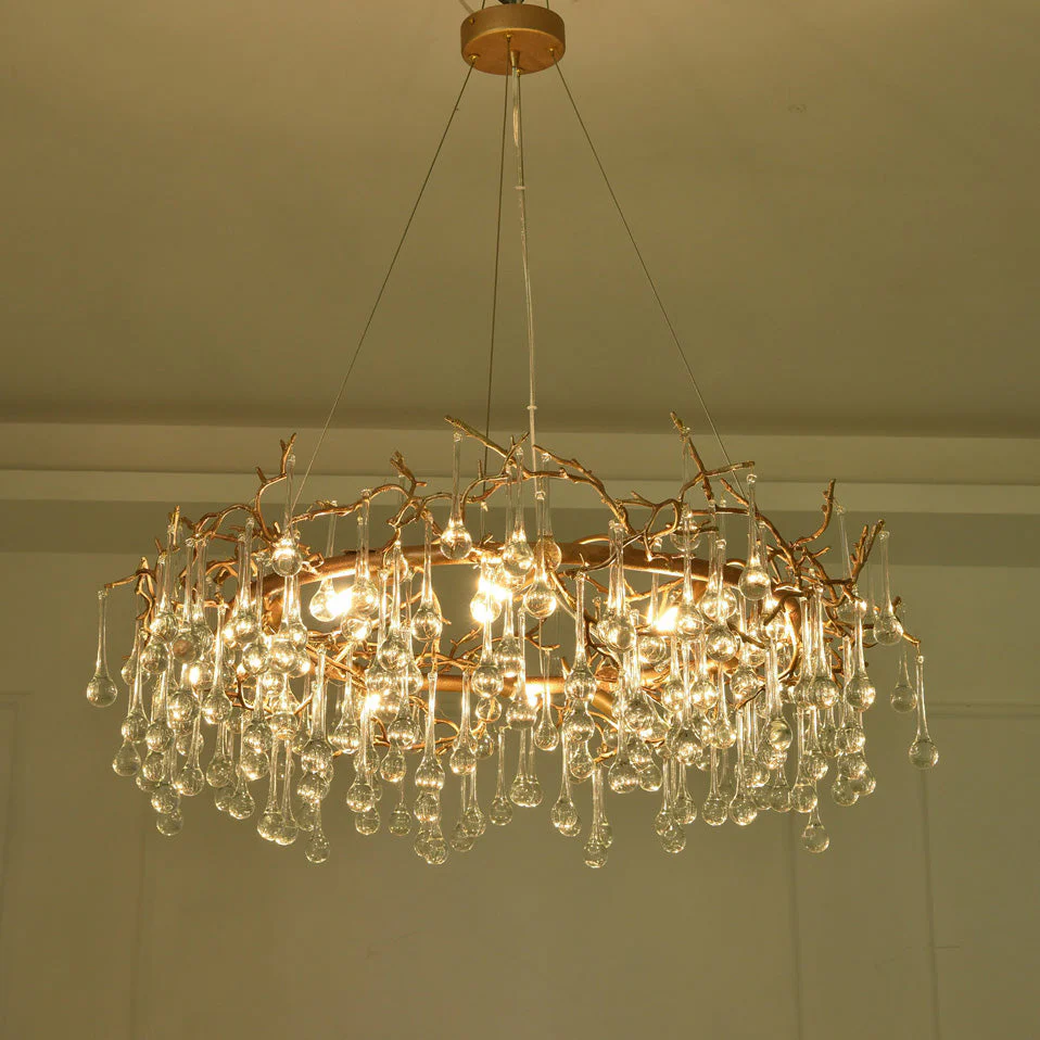 Avril Round Small Water Drop Chandelier 35" - Image 3
