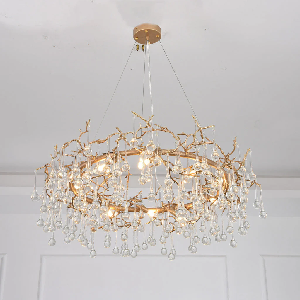 Avril Round Small Water Drop Chandelier 35" - Image 4