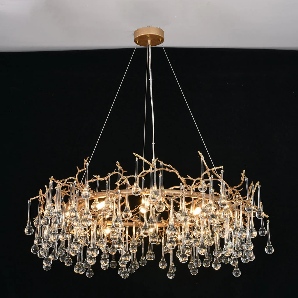 Avril Round Small Water Drop Chandelier 35" - Image 5