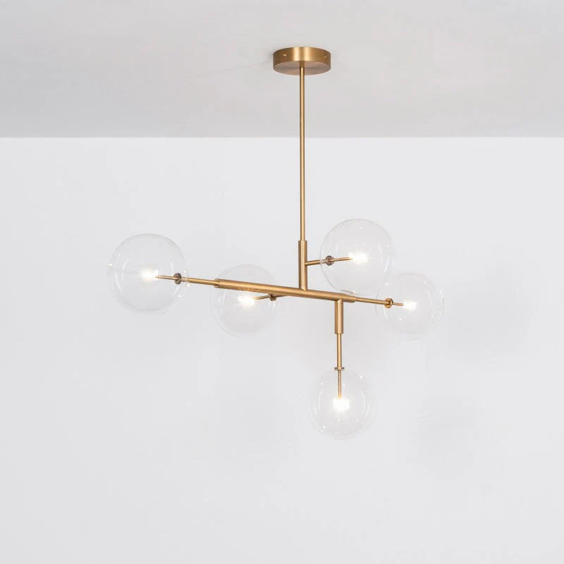 Axis 5-Light Modern Brass Chandelier - Image 2