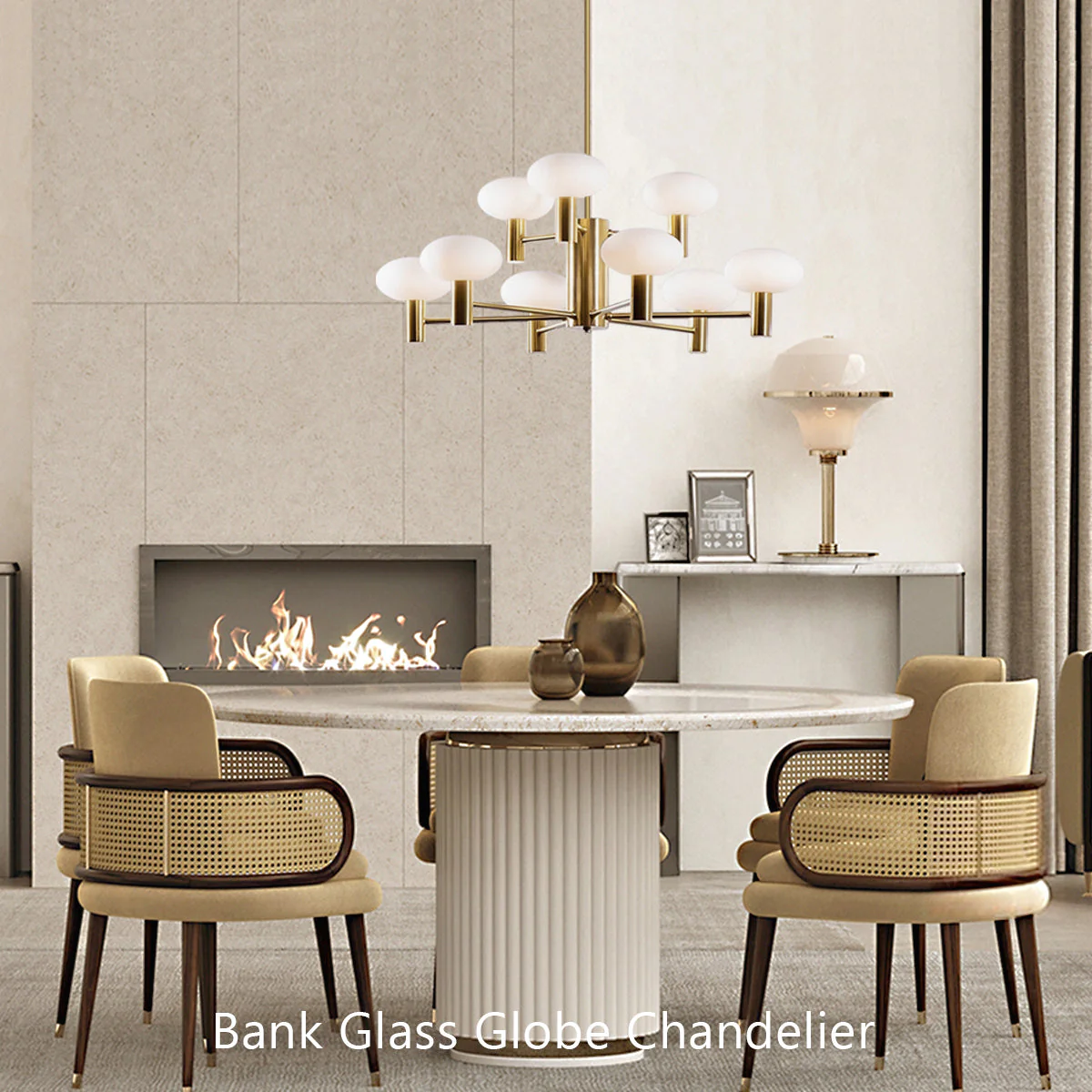 Bank Glass Globe Chandelier - Image 2