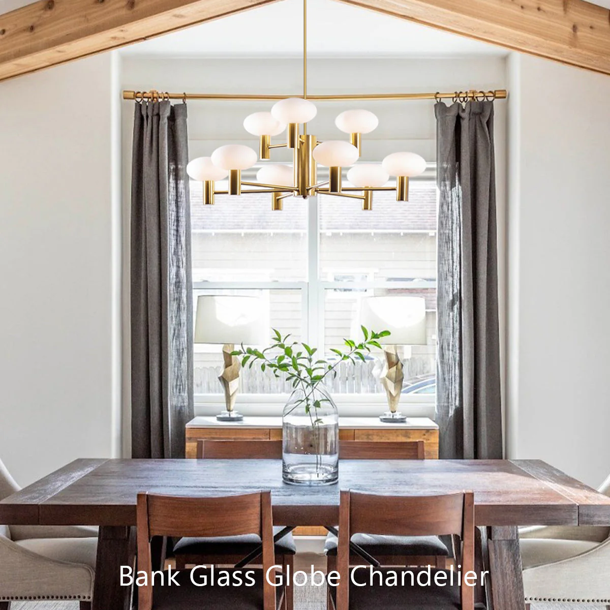 Bank Glass Globe Chandelier - Image 3
