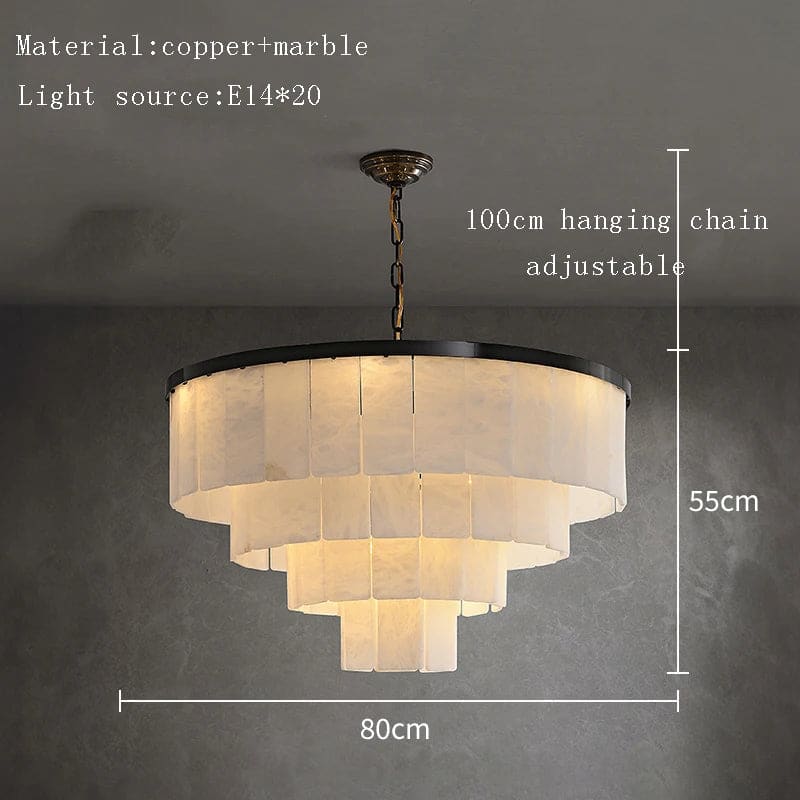 Black Copper Alabaster Chandelier - Image 12