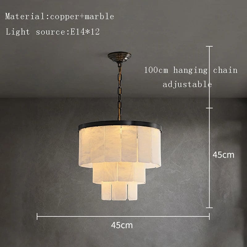 Black Copper Alabaster Chandelier - Image 13