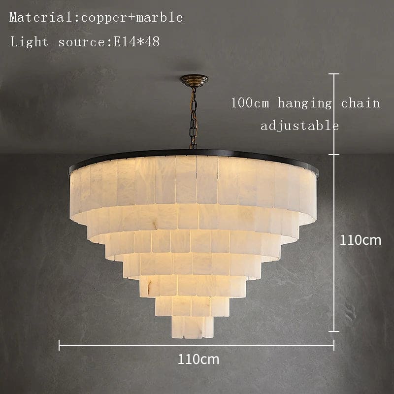 Black Copper Alabaster Chandelier - Image 14