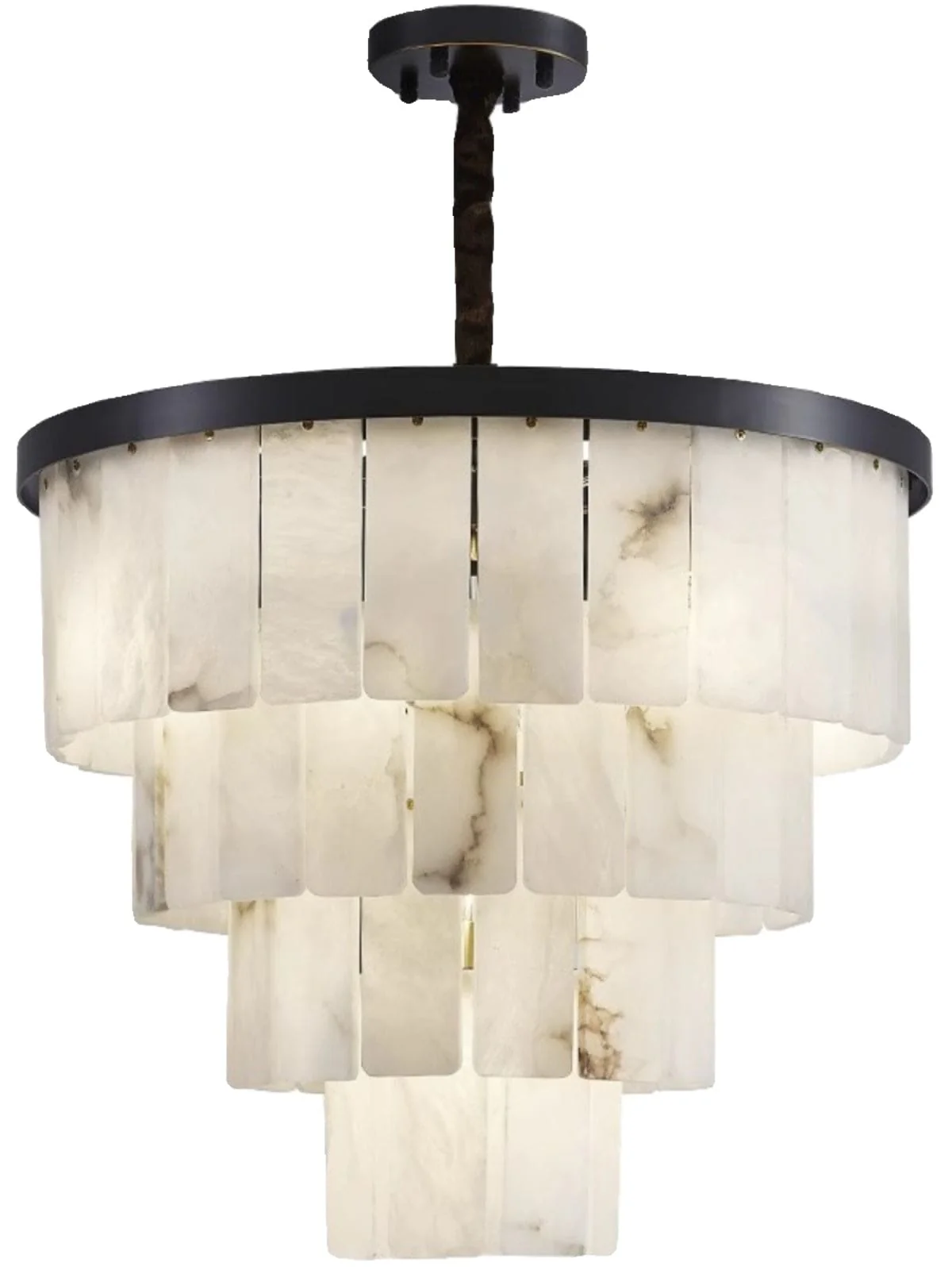 Black Copper Alabaster Chandelier - Image 16