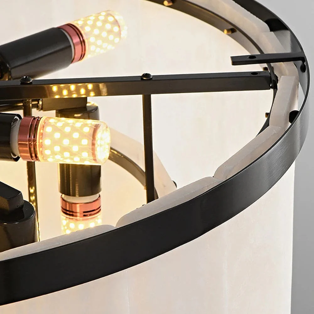 Black Copper Alabaster Chandelier - Image 8