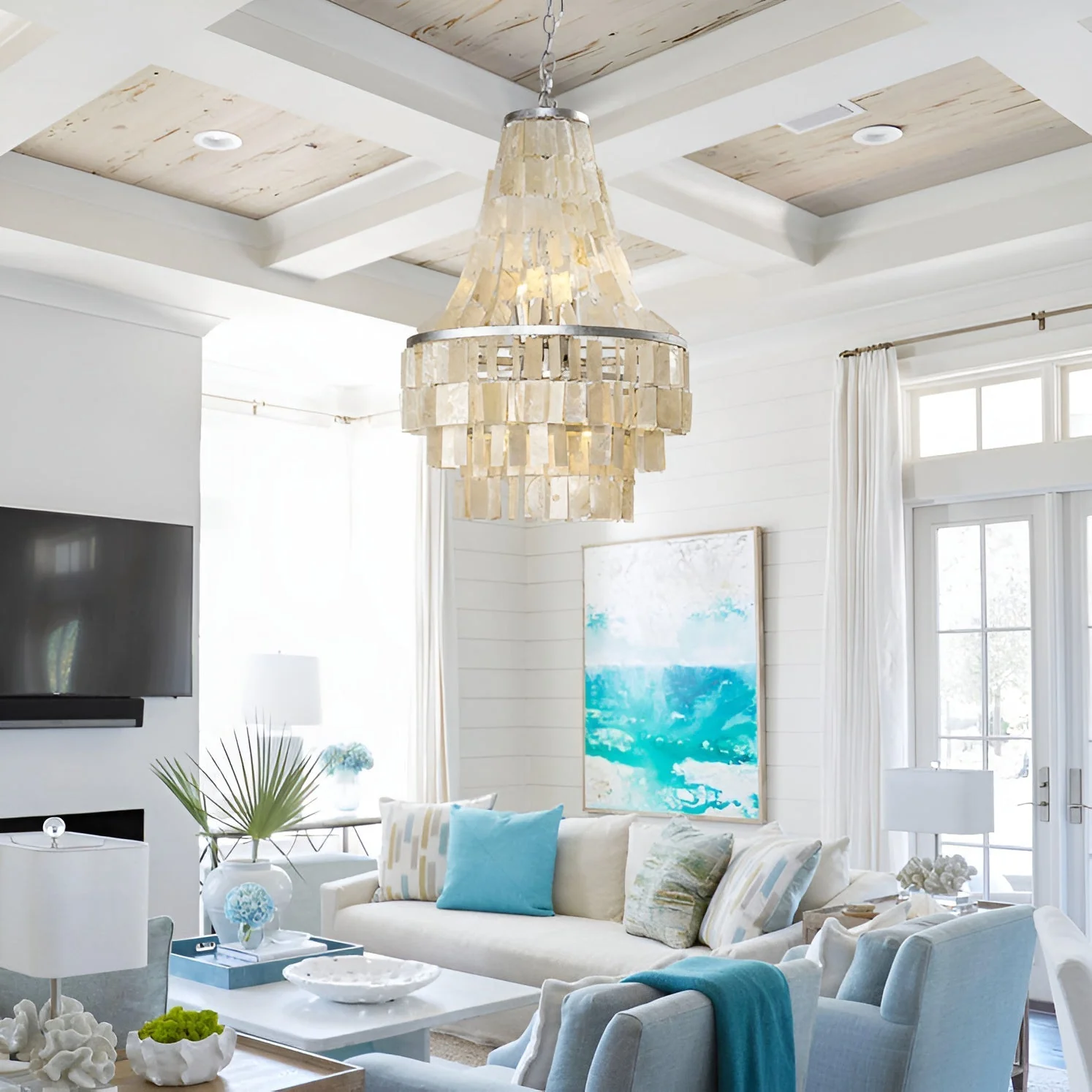 Boho Shell Tiered Chandelier - Image 23