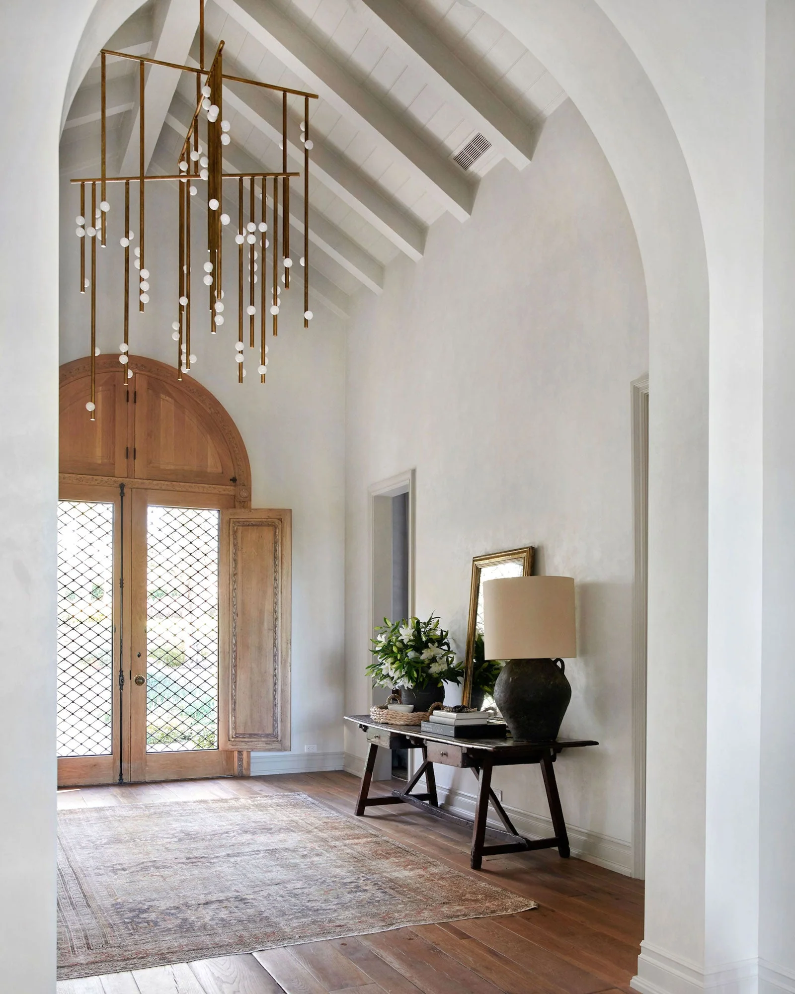 Brass Glass Drop Chandelier - Image 16