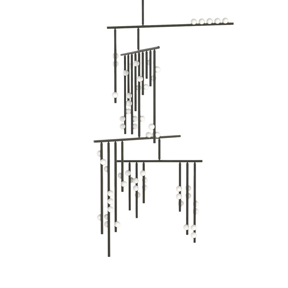 Brass Glass Drop Chandelier - Image 18