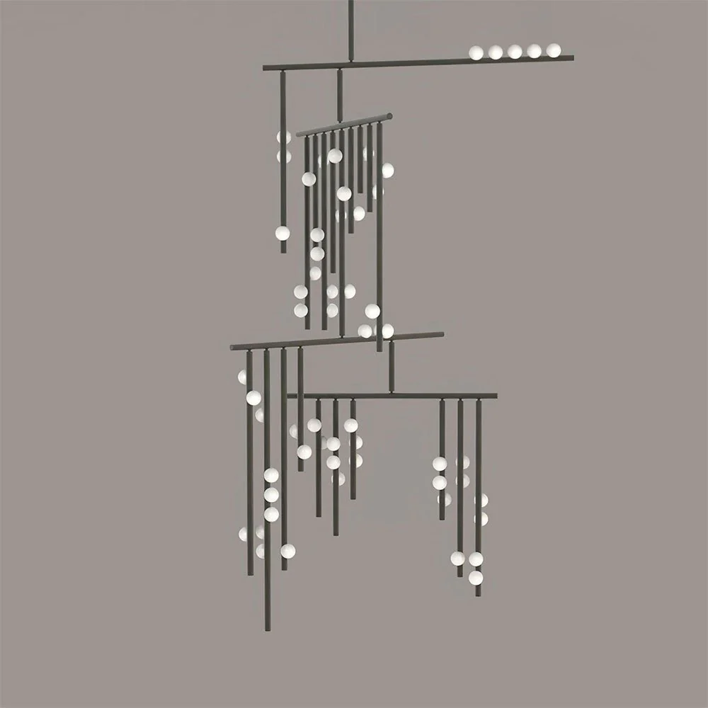 Brass Glass Drop Chandelier - Image 22