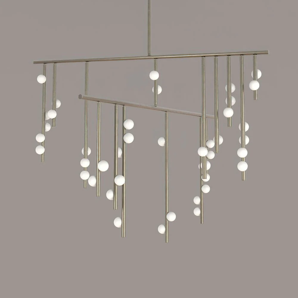 Brass Glass Drop Chandelier - Image 24