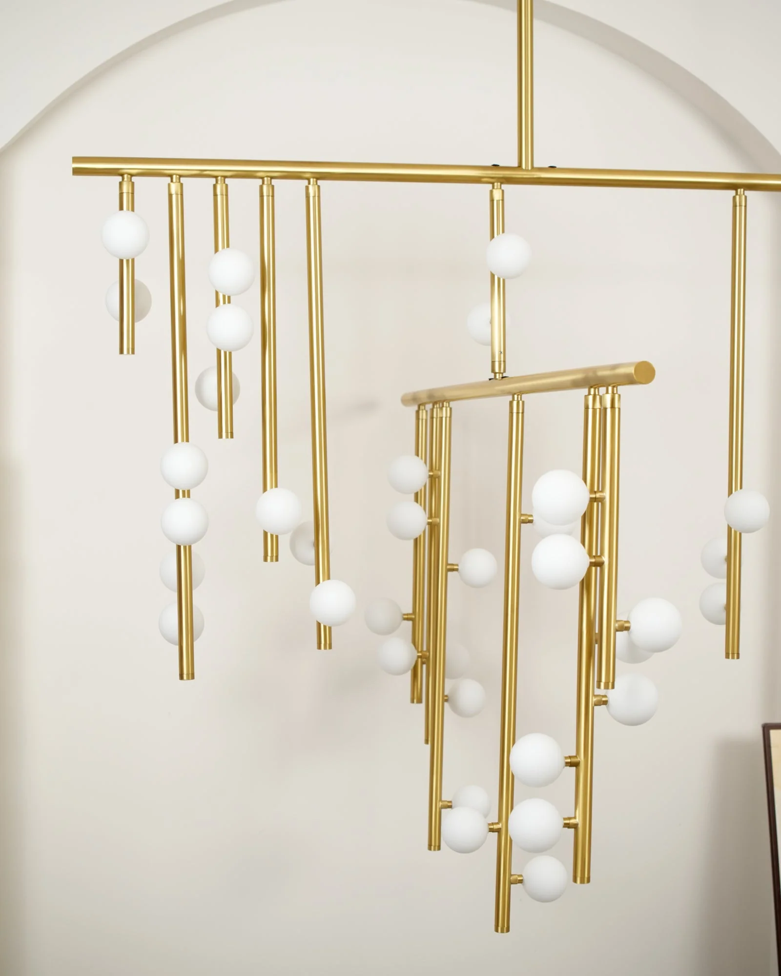 Brass Glass Drop Chandelier - Image 27