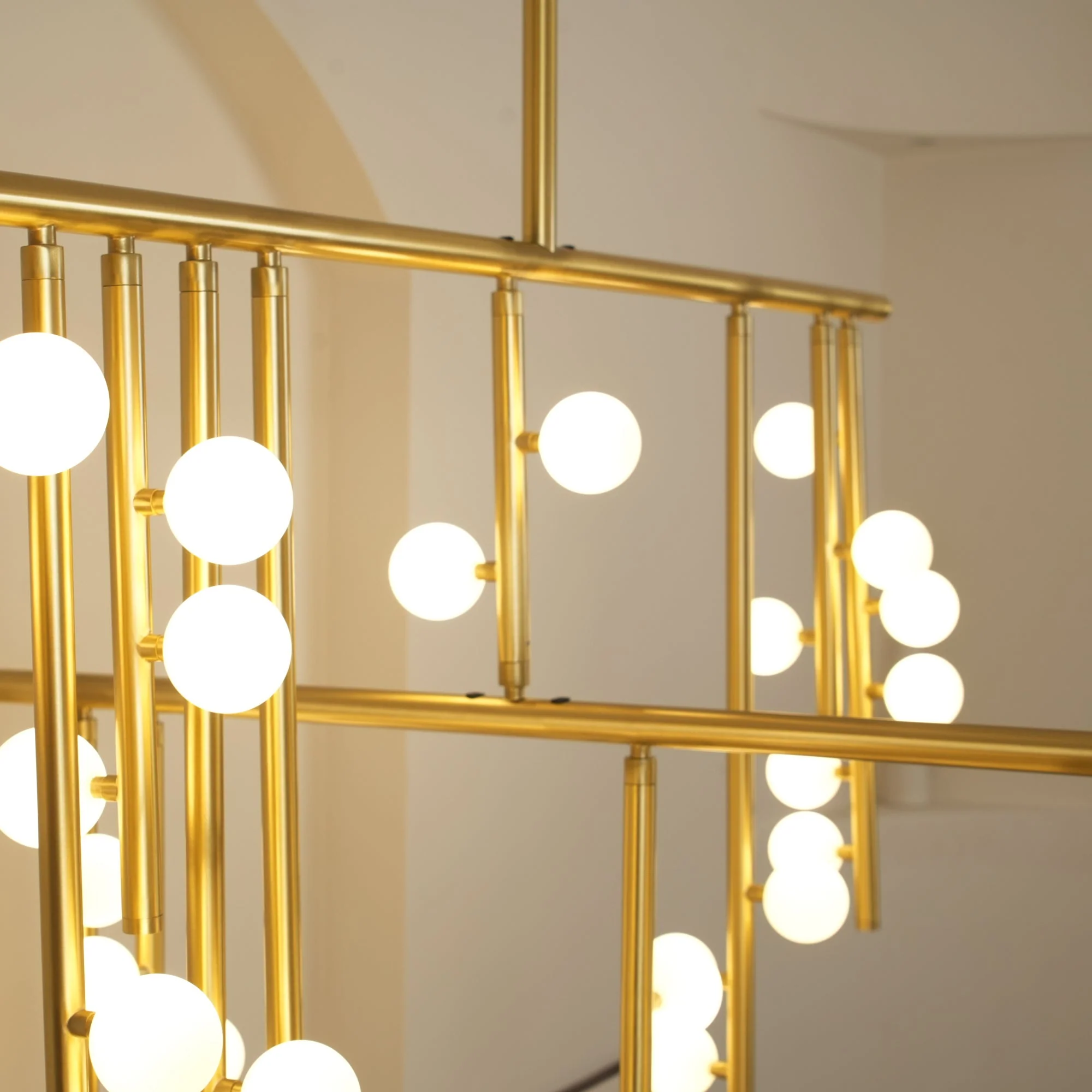 Brass Glass Drop Chandelier - Image 28