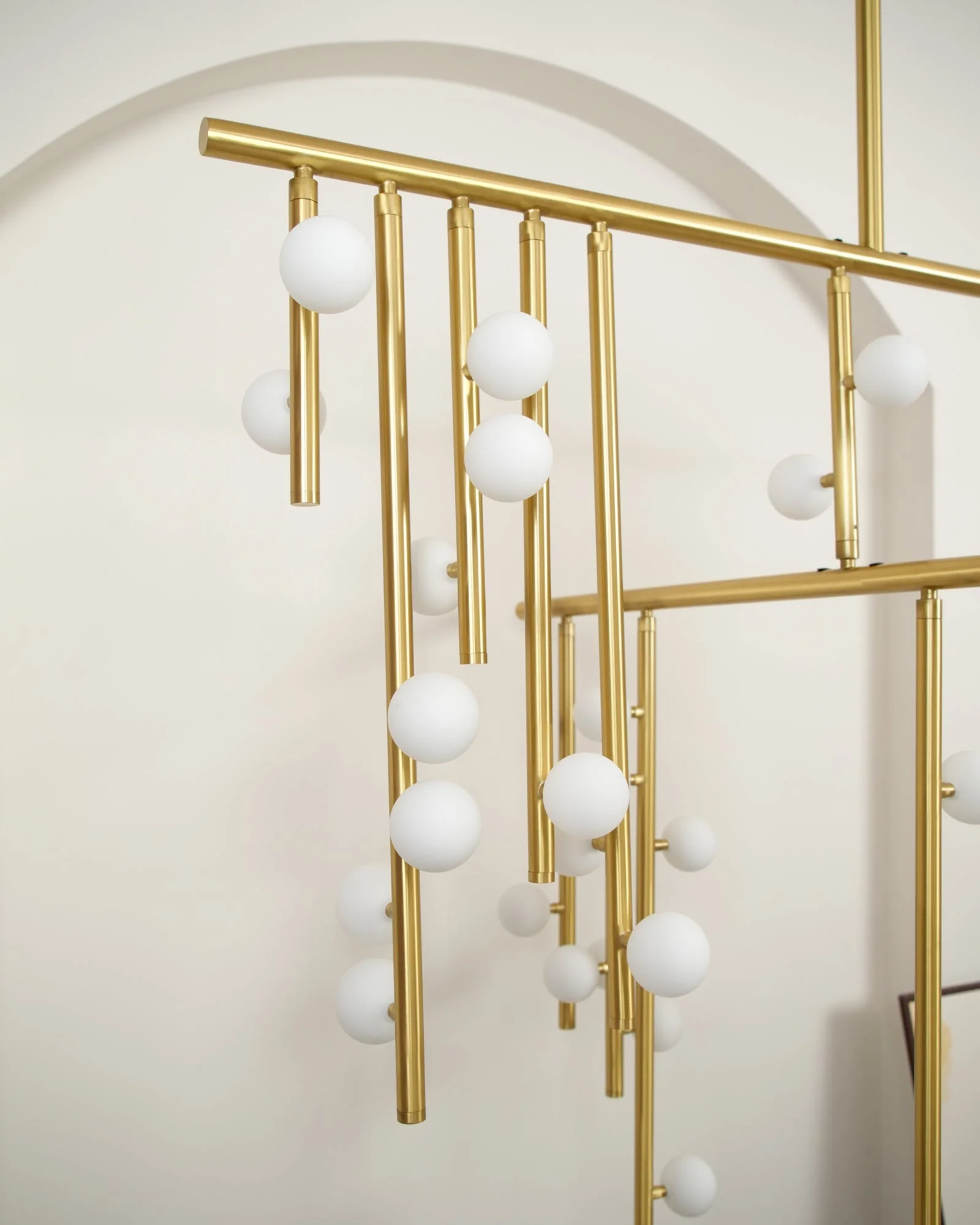 Brass Glass Drop Chandelier - Image 32