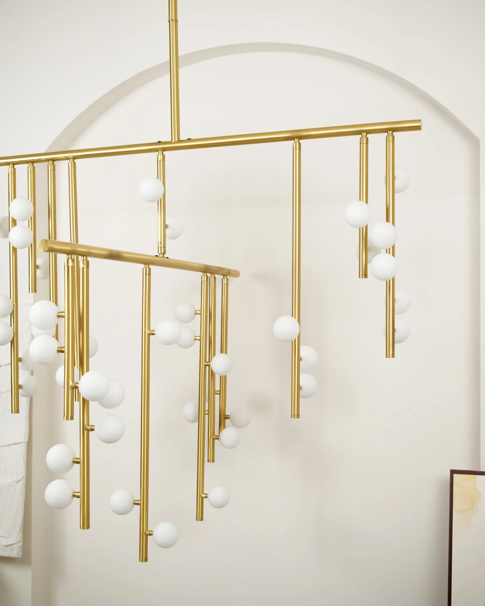 Brass Glass Drop Chandelier - Image 36