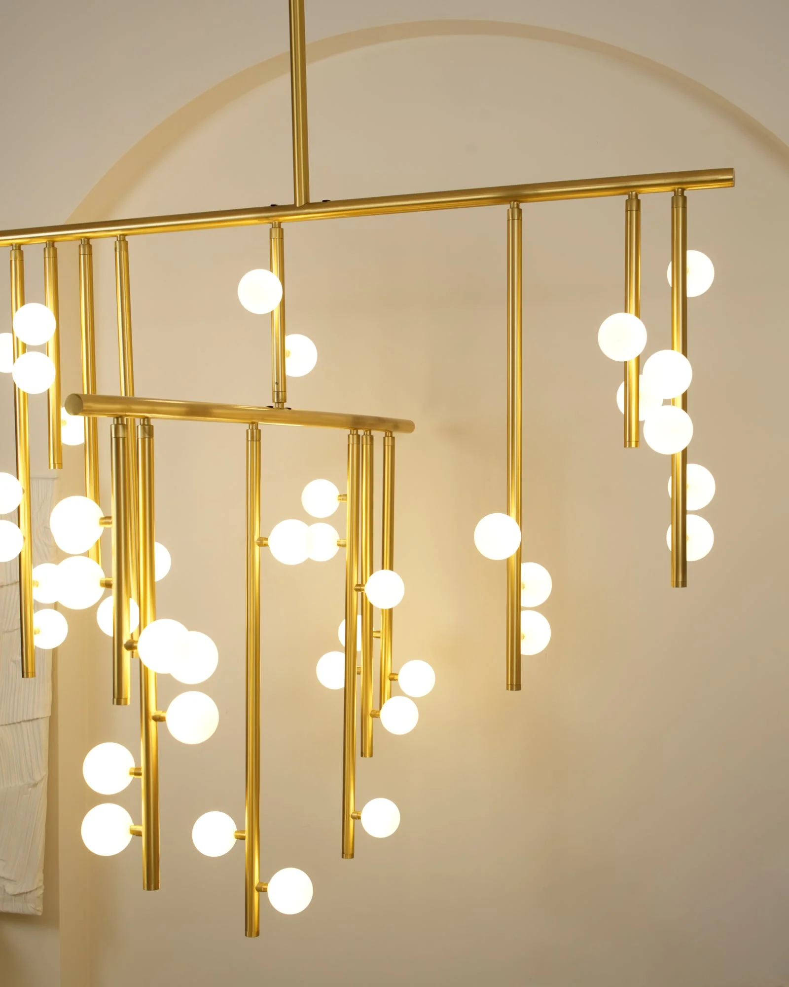 Brass Glass Drop Chandelier - Image 42