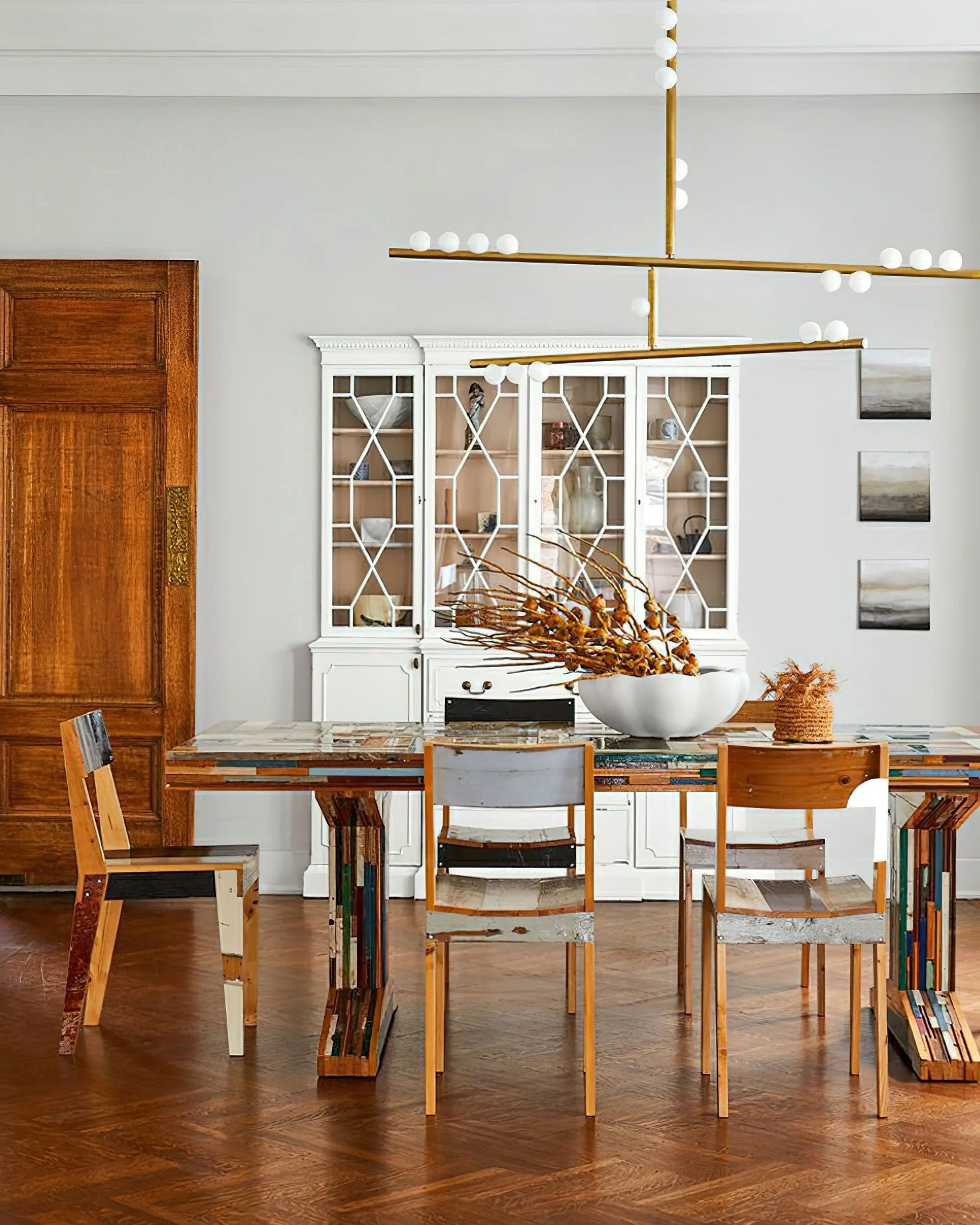 Brass Glass Drop Chandelier - Image 47
