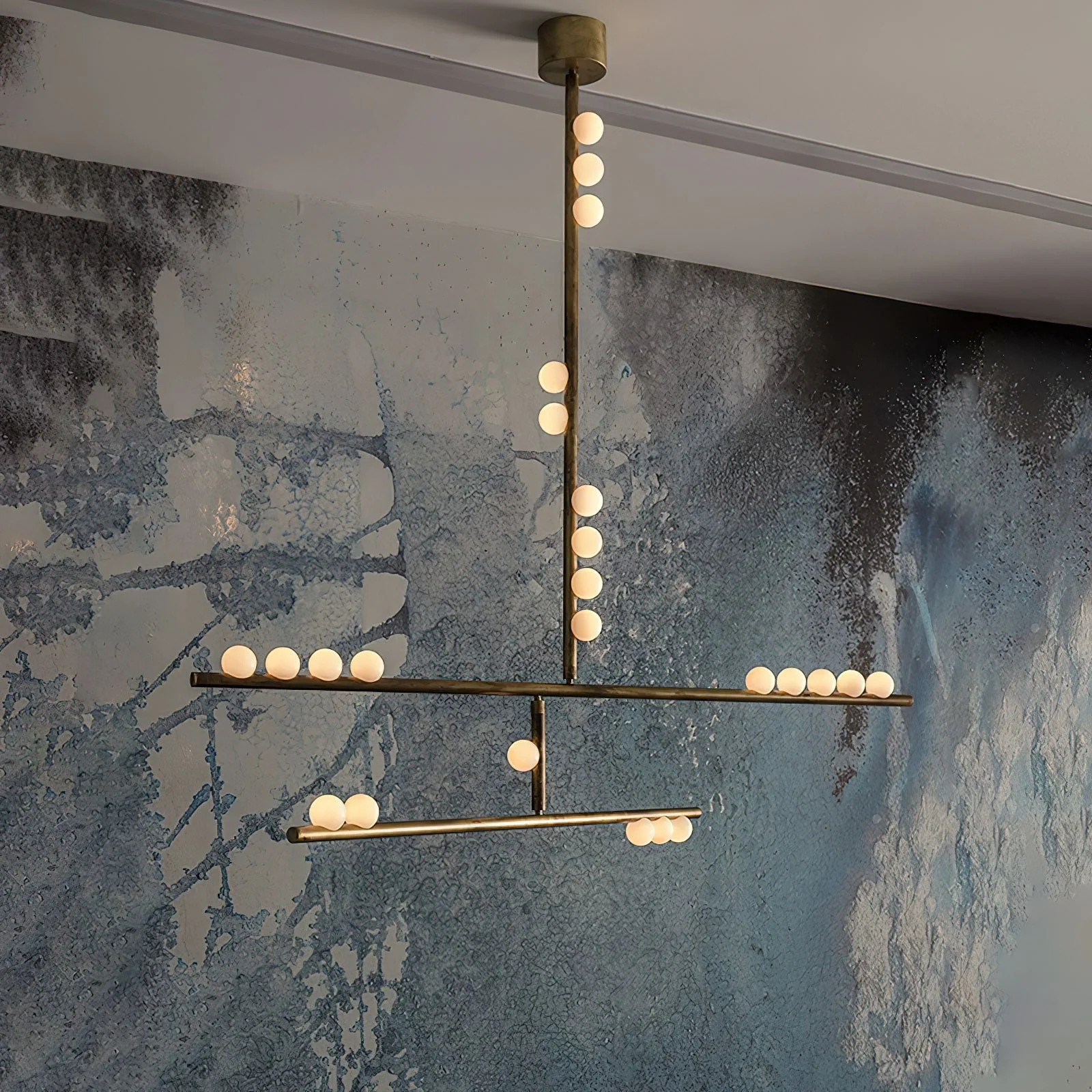 Brass Glass Drop Chandelier - Image 52