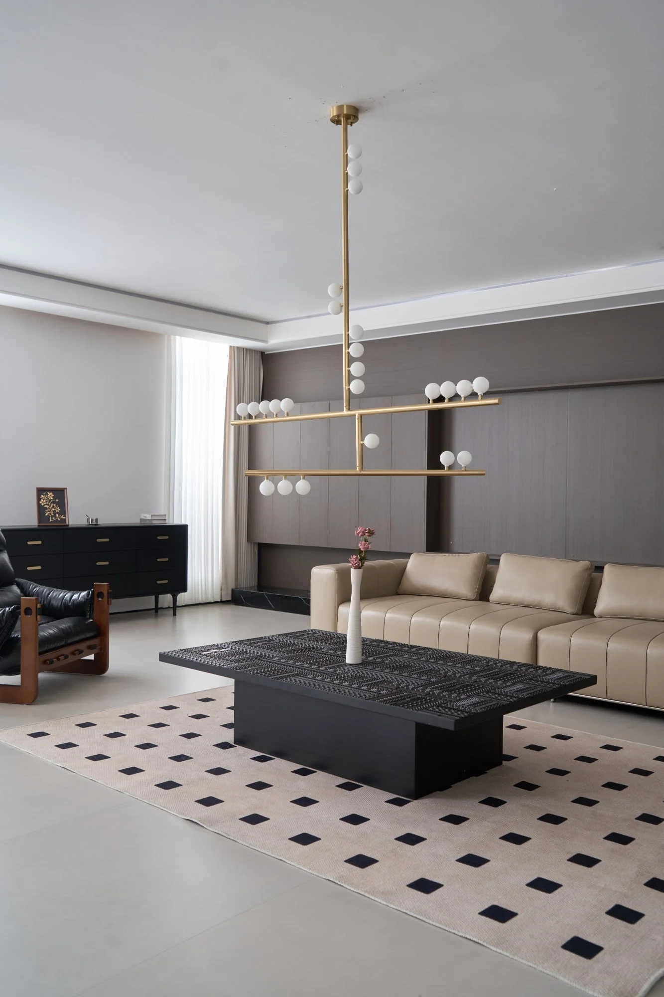 Brass Glass Drop Chandelier - Image 56