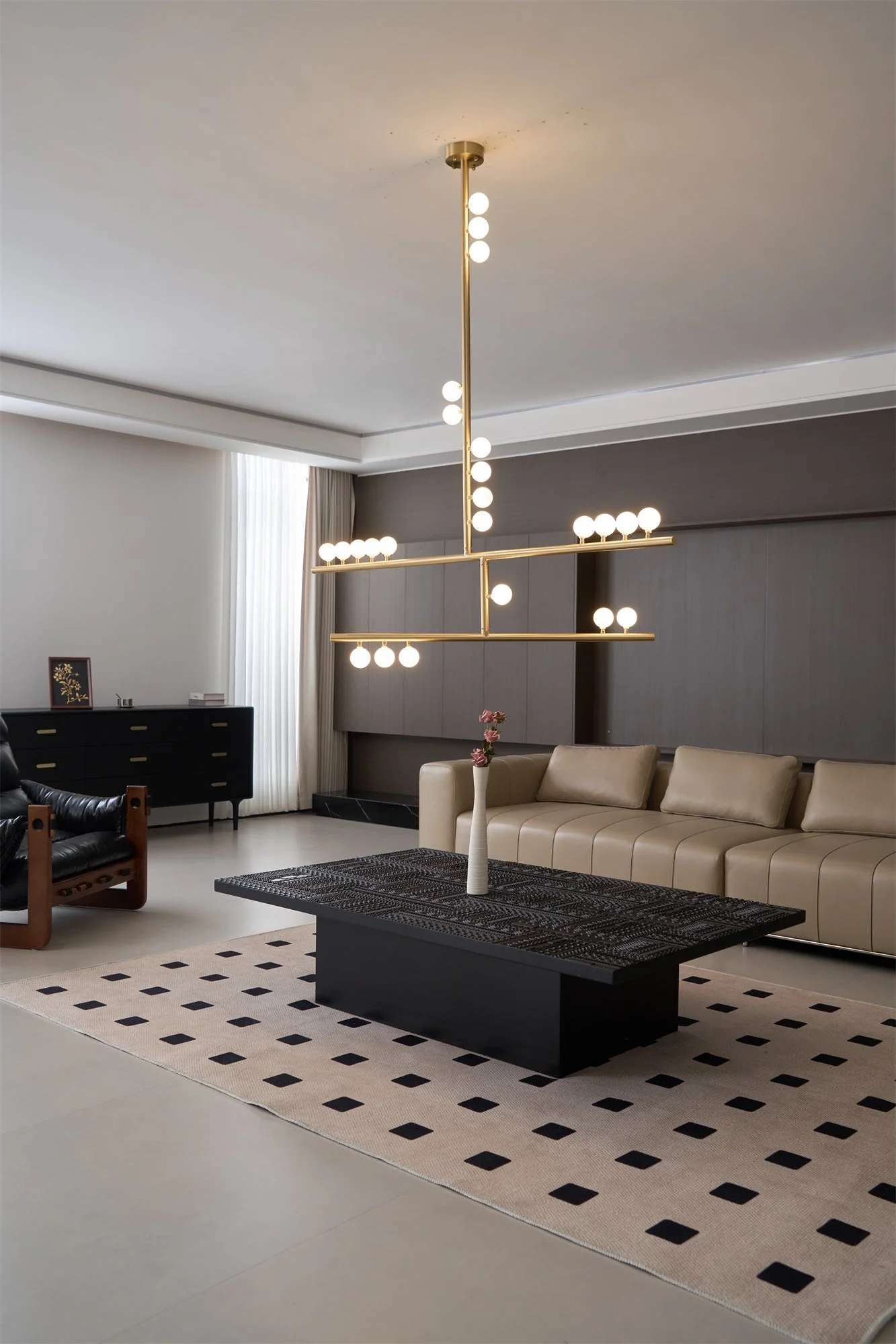 Brass Glass Drop Chandelier - Image 57