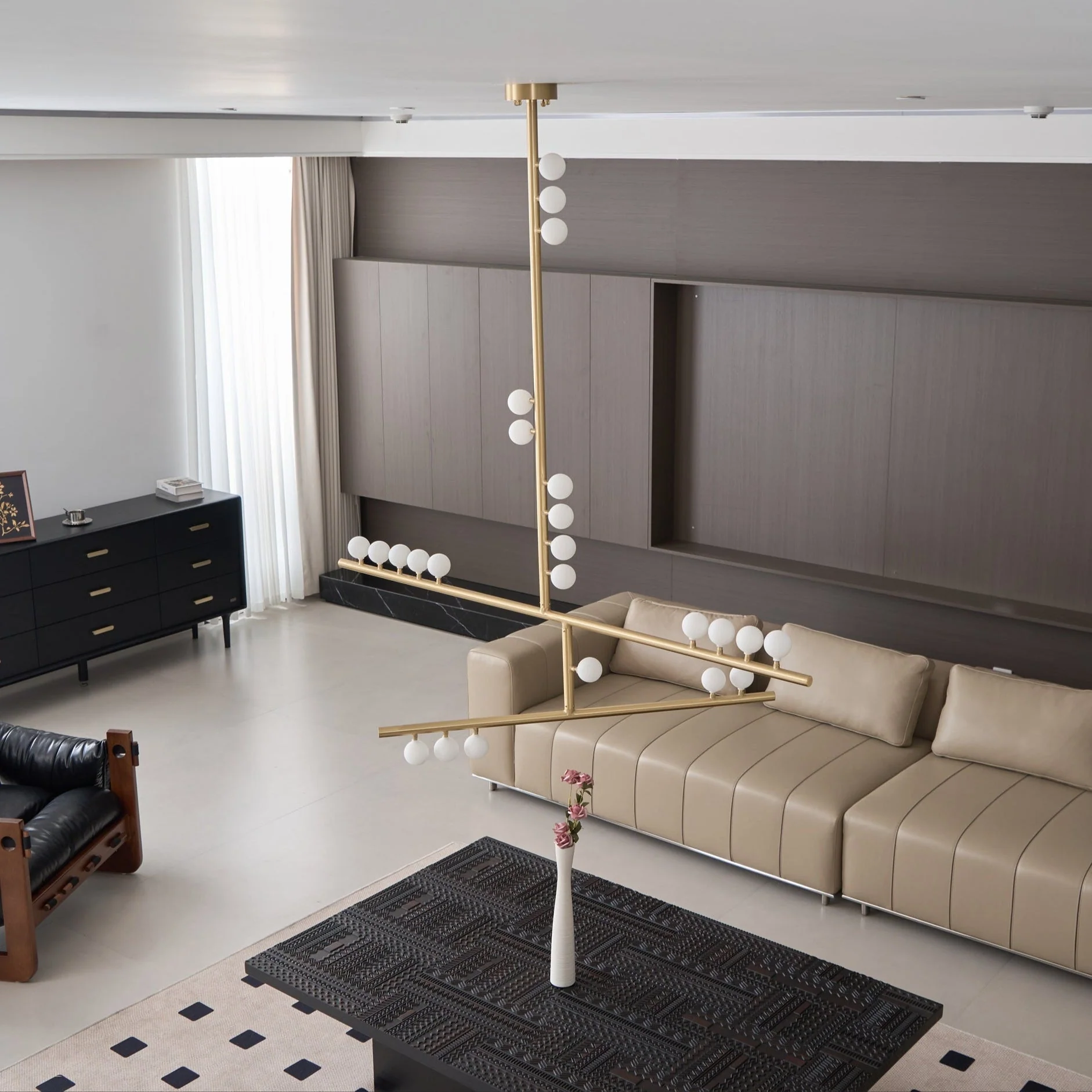 Brass Glass Drop Chandelier - Image 61
