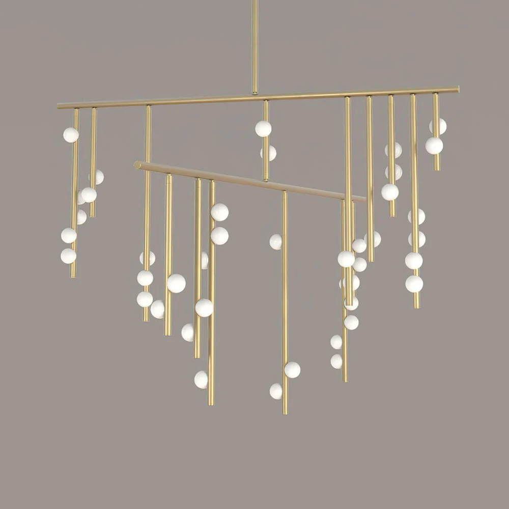 Brass Glass Drop Chandelier - Image 71