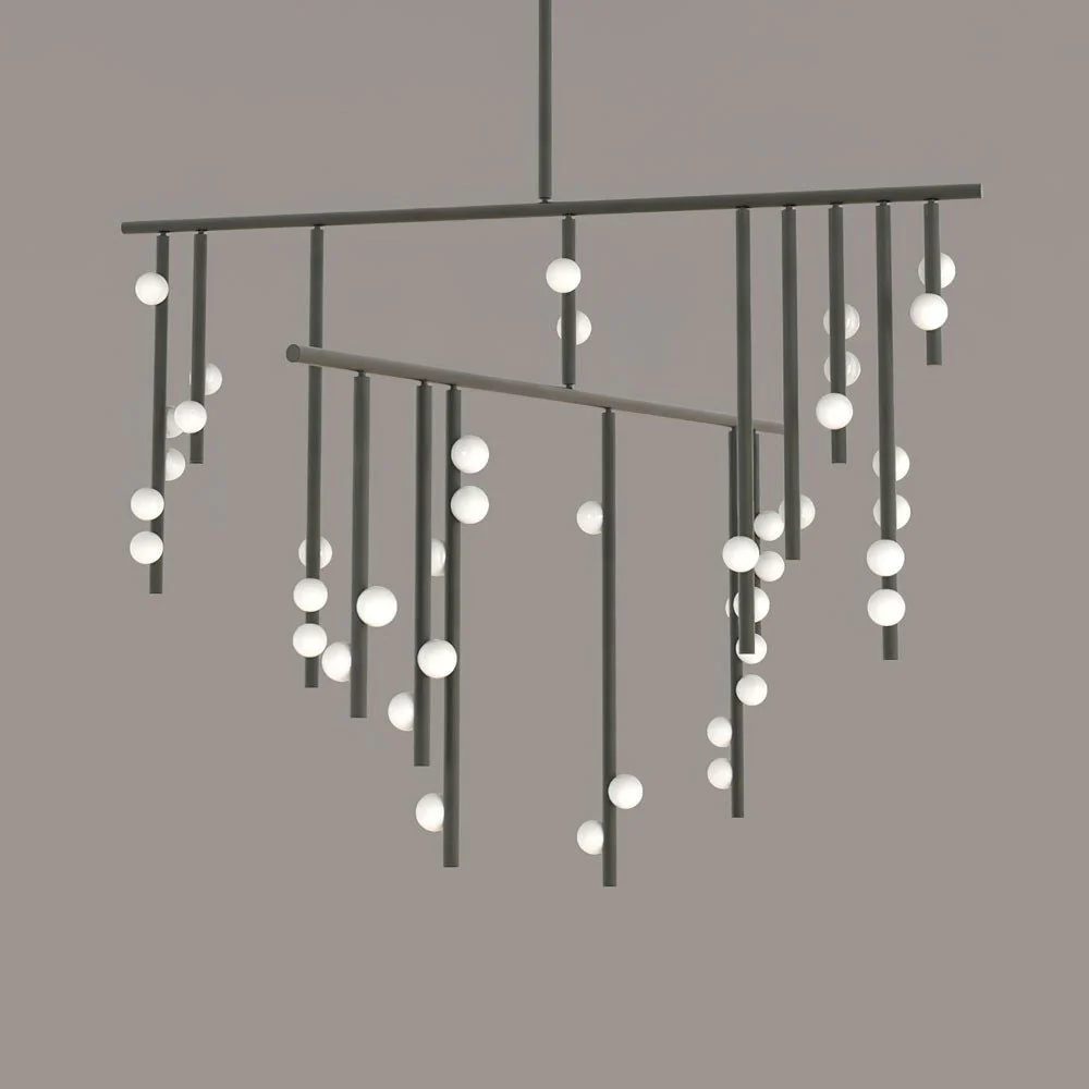Brass Glass Drop Chandelier - Image 72
