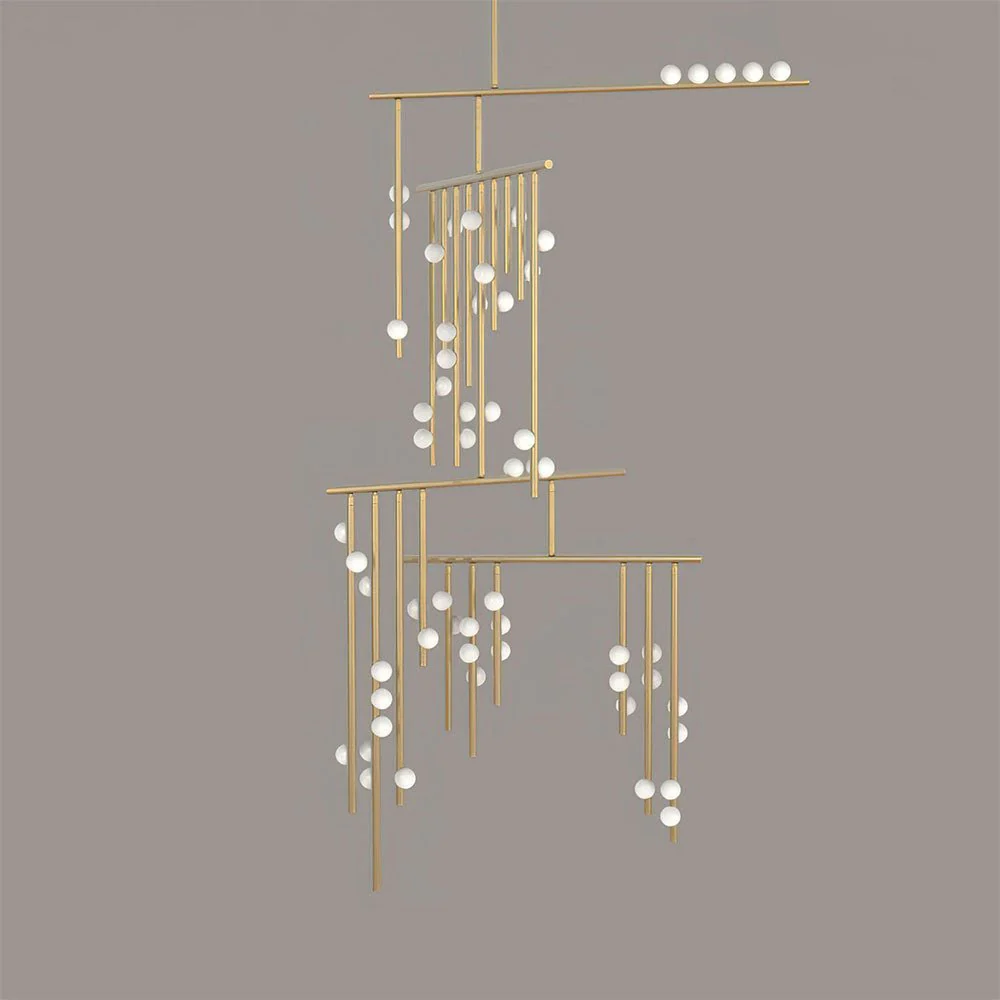 Brass Glass Drop Chandelier - Image 74