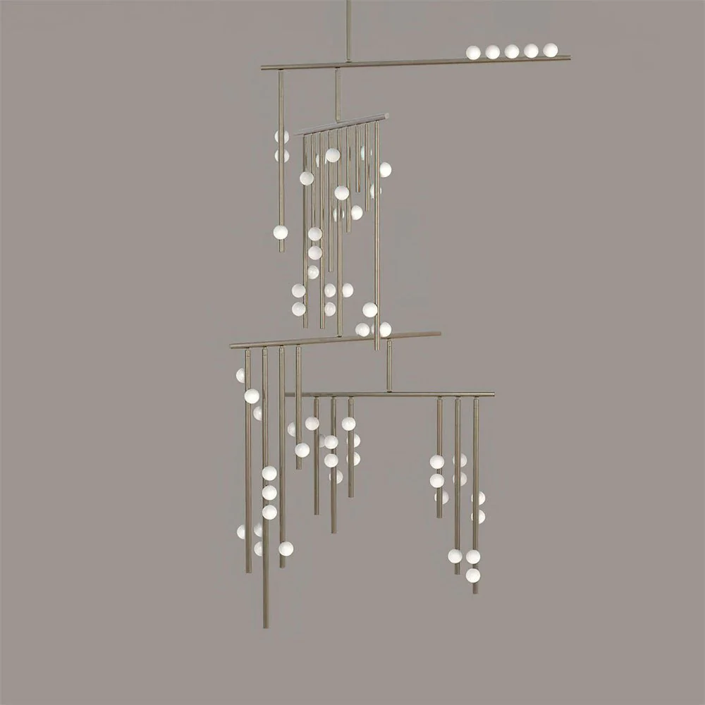 Brass Glass Drop Chandelier - Image 76