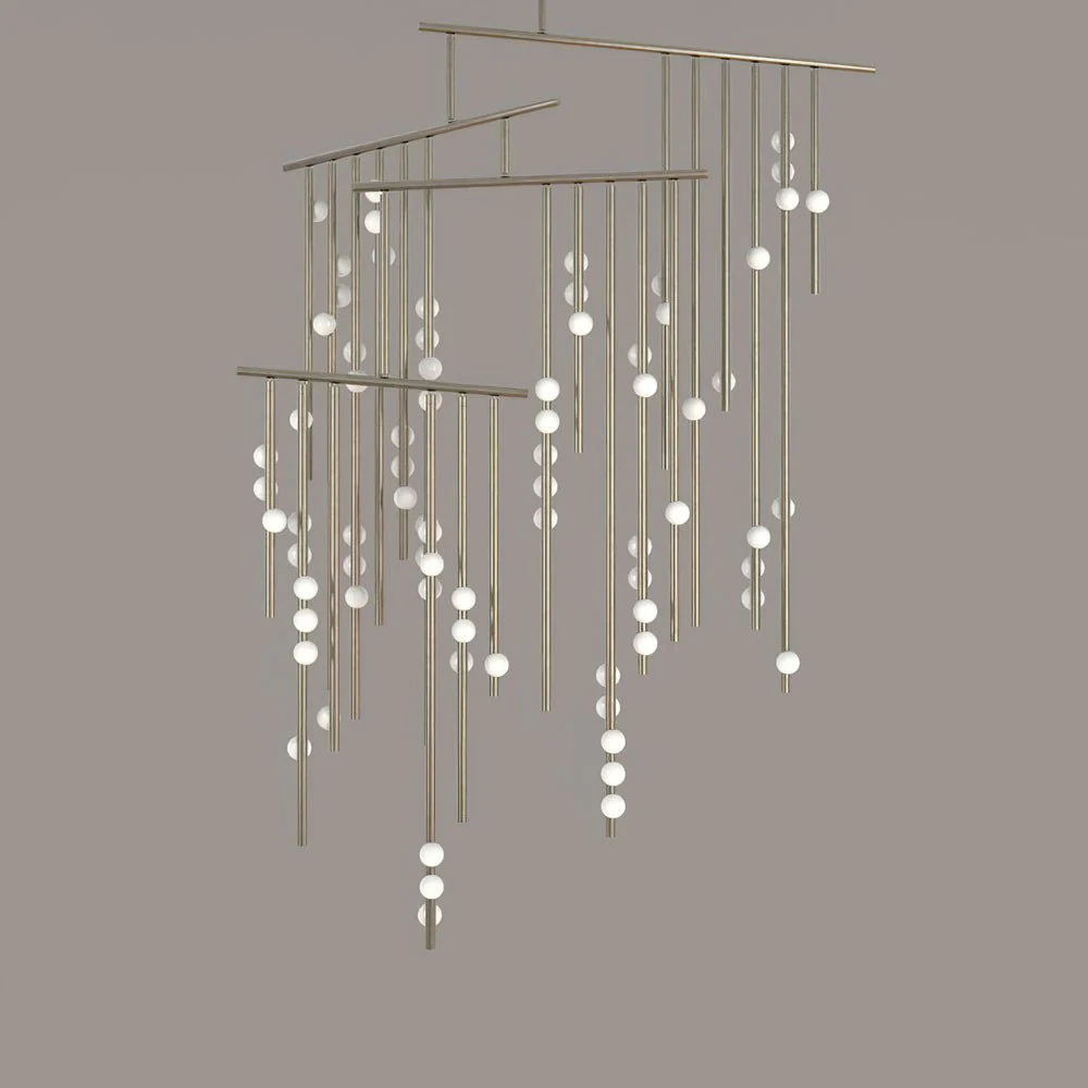 Brass Glass Drop Chandelier - Image 79