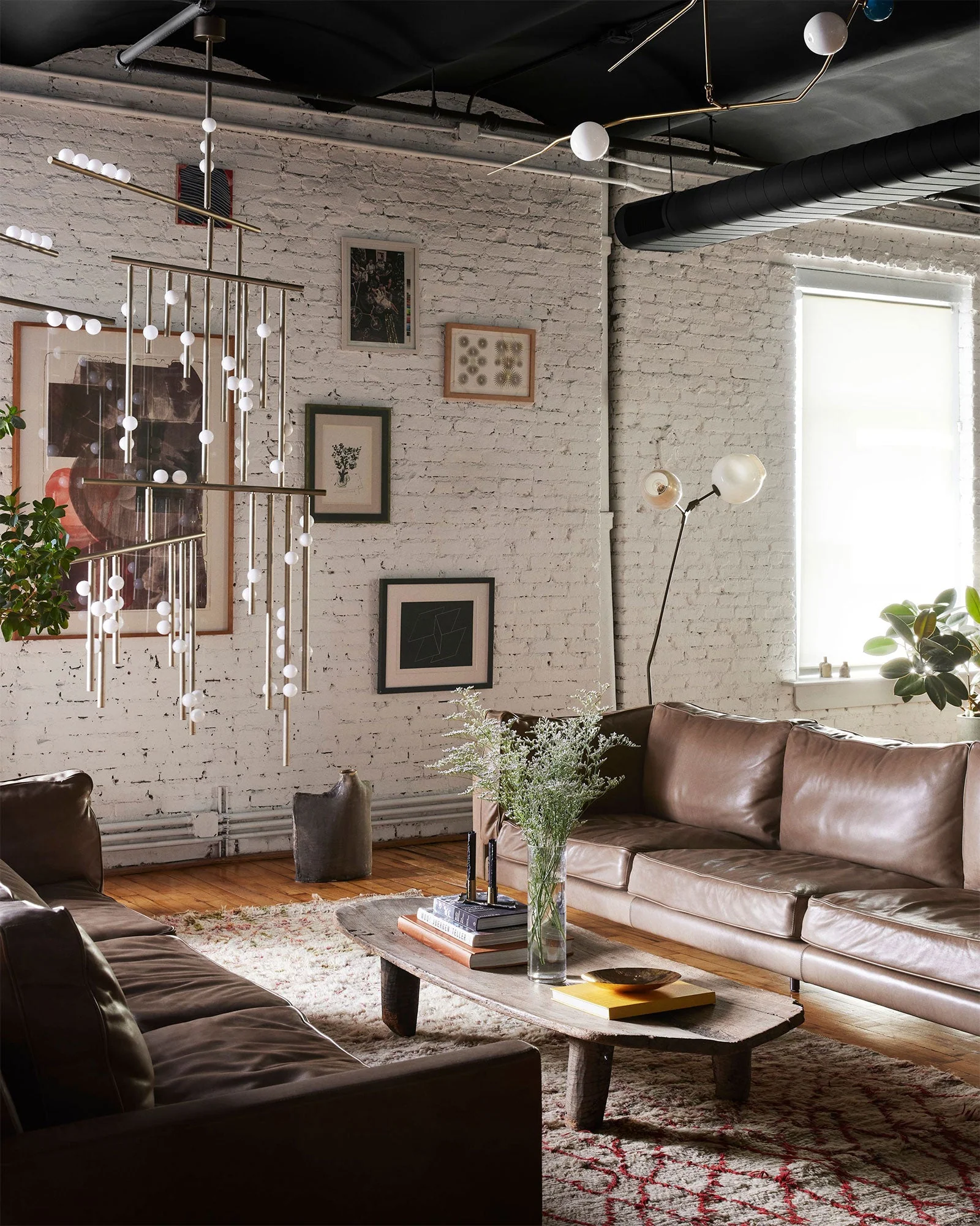 Brass Glass Drop Chandelier - Image 8