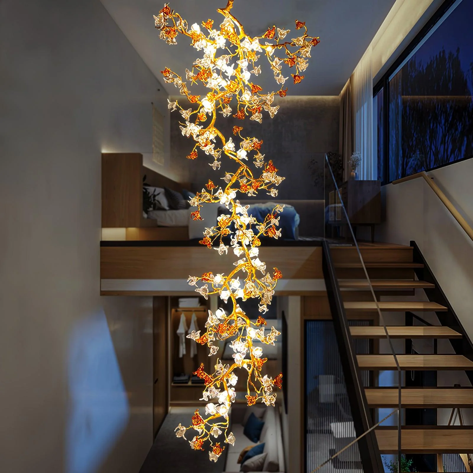 Brass Maple Branch Chandelier - Image 11