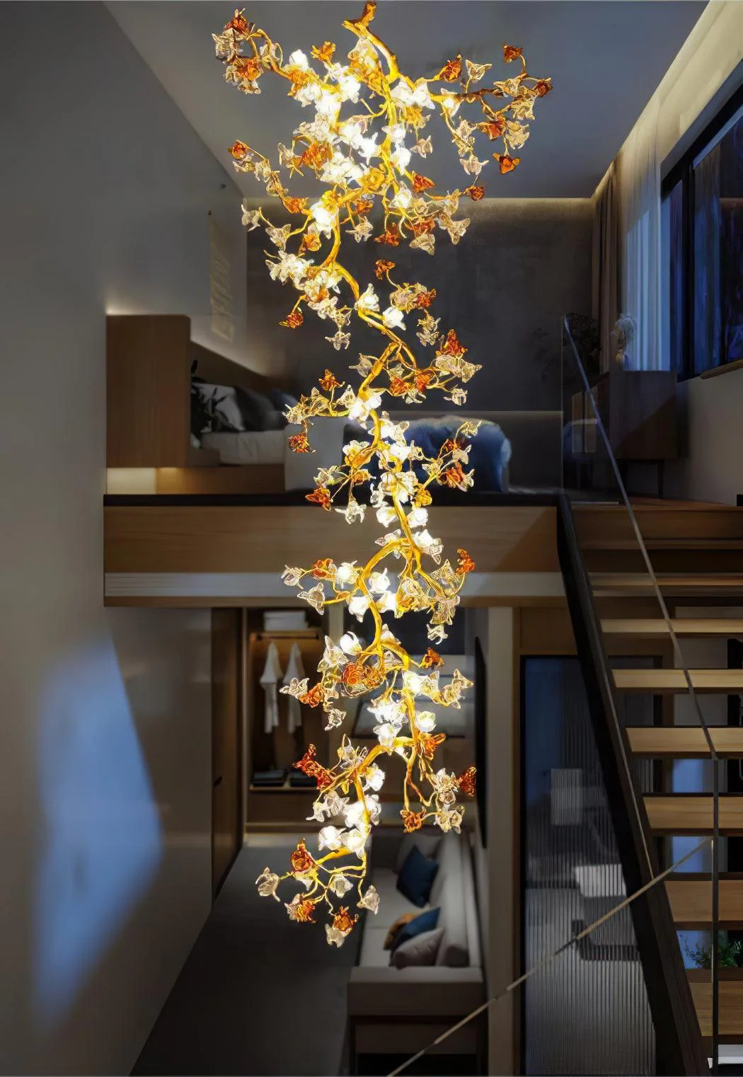 Brass Maple Branch Chandelier - Image 19