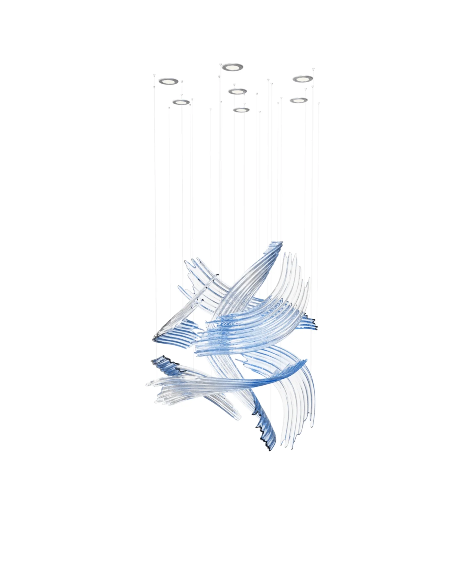 Brush Art Glass Chandelier - Image 6